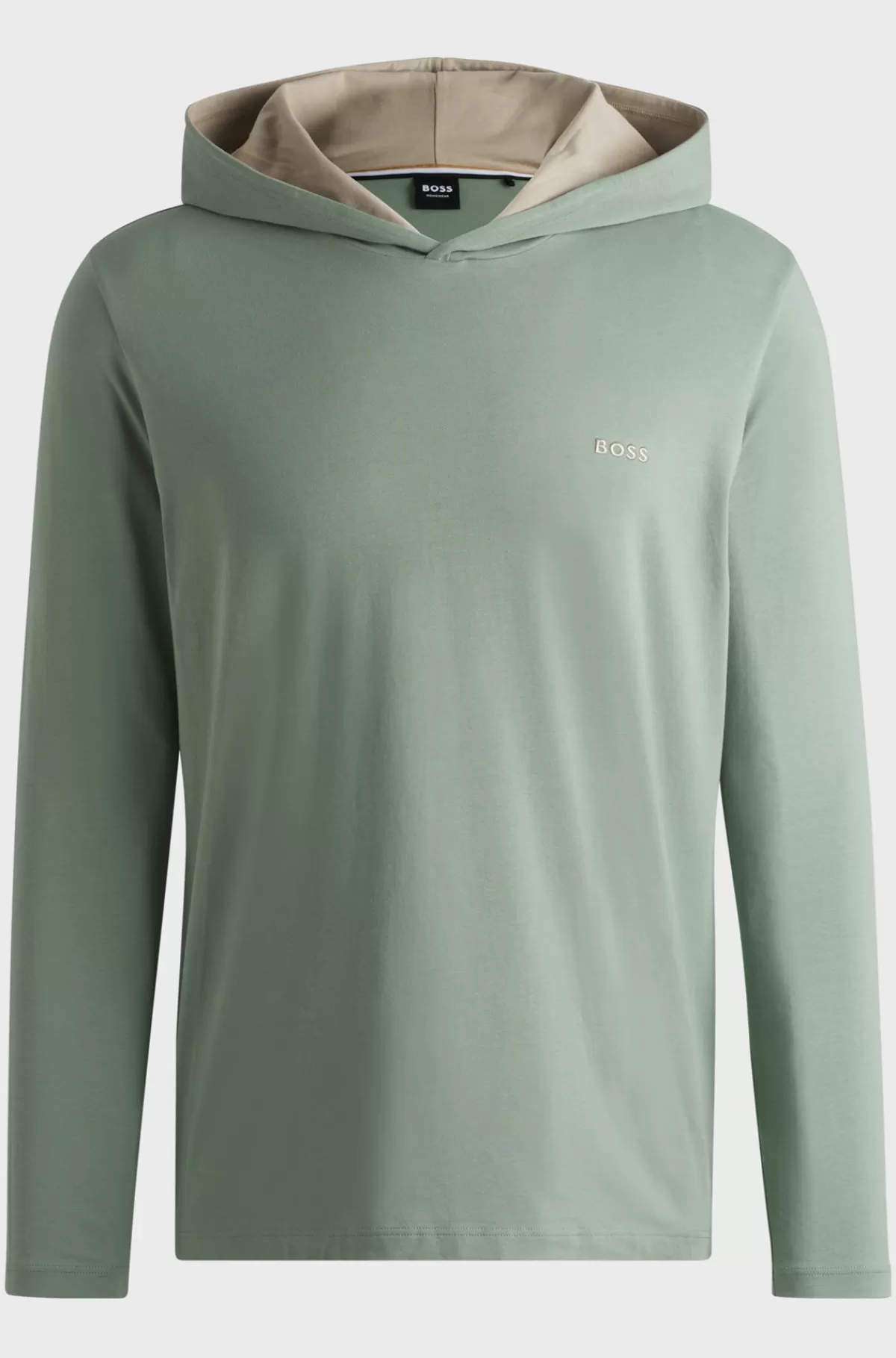 HUGO BOSS Hættetrøje Med Regular Fit Og Broderet Logo I Bomuld Med Stræk Lysegrøn Best