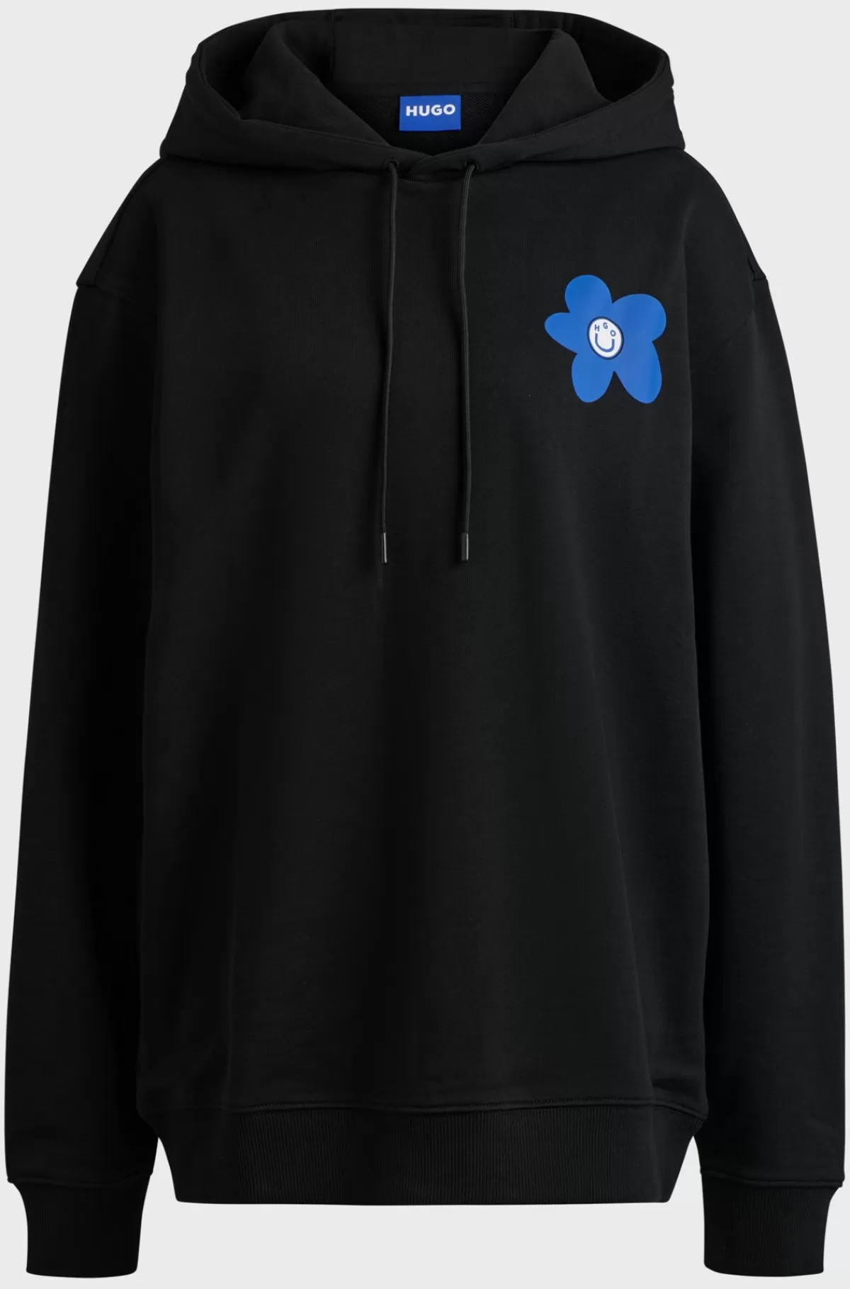 HUGO BOSS Hættetrøje Til Alle Køn I Sweatkvalitet Af Bomuld Med Blomstret Logoprint Sort Online
