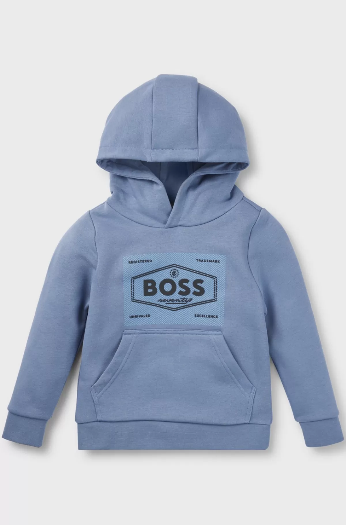 HUGO BOSS Hættetrøje Til Børn I Fleece Af Bomuldsblanding Med Logotryk Blå Fashion