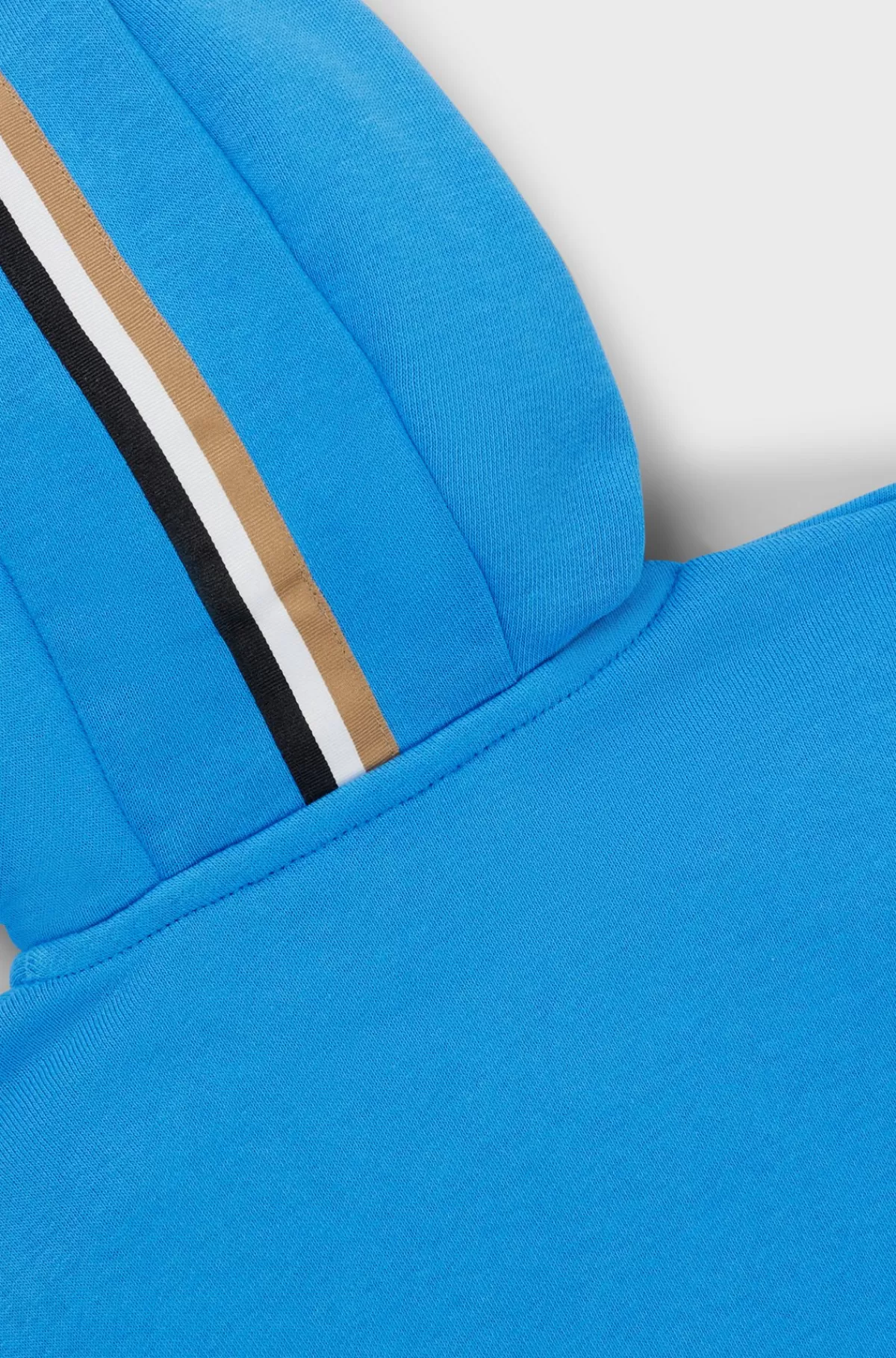 HUGO BOSS Hættetrøje Til Børn I Fleece Af En Bomuldsblanding Med Vertikalt Logo Blå Clearance