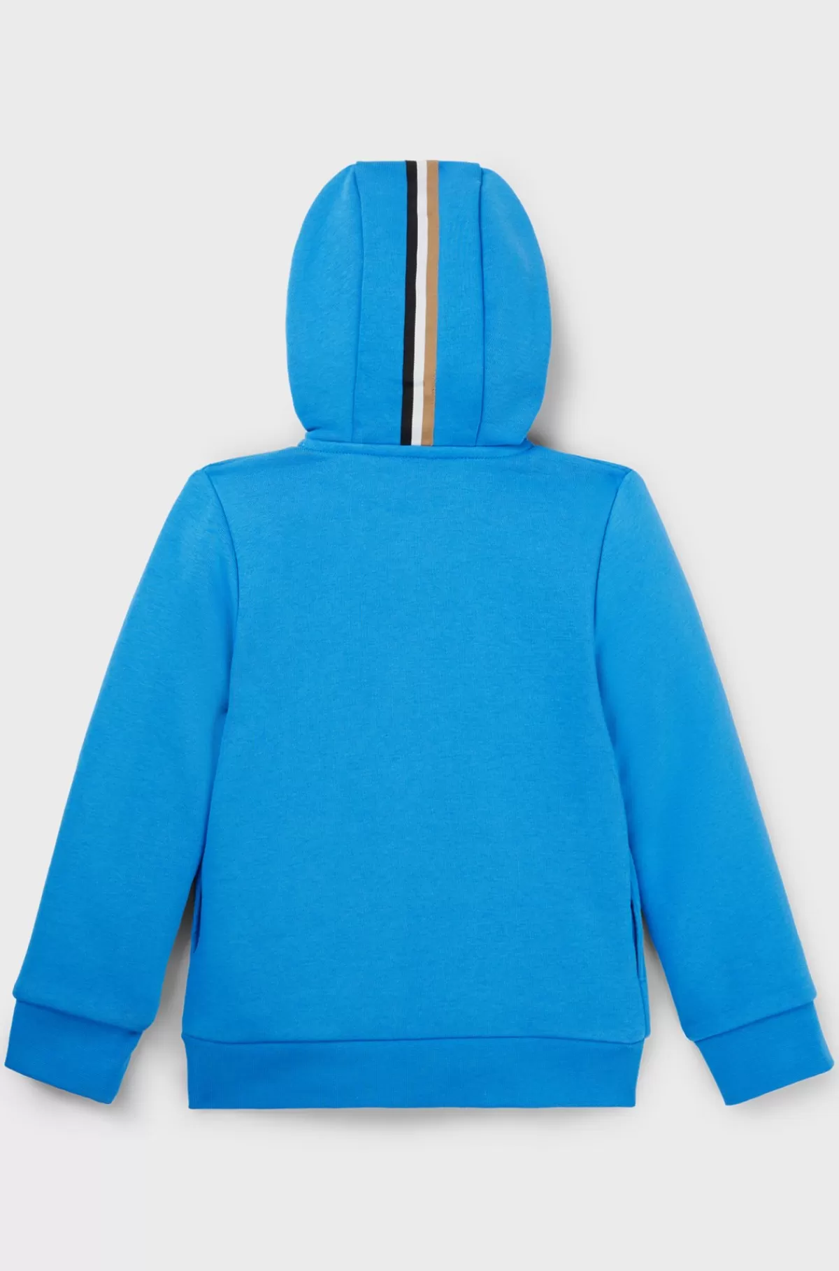 HUGO BOSS Hættetrøje Til Børn I Fleece Af En Bomuldsblanding Med Vertikalt Logo Blå Clearance