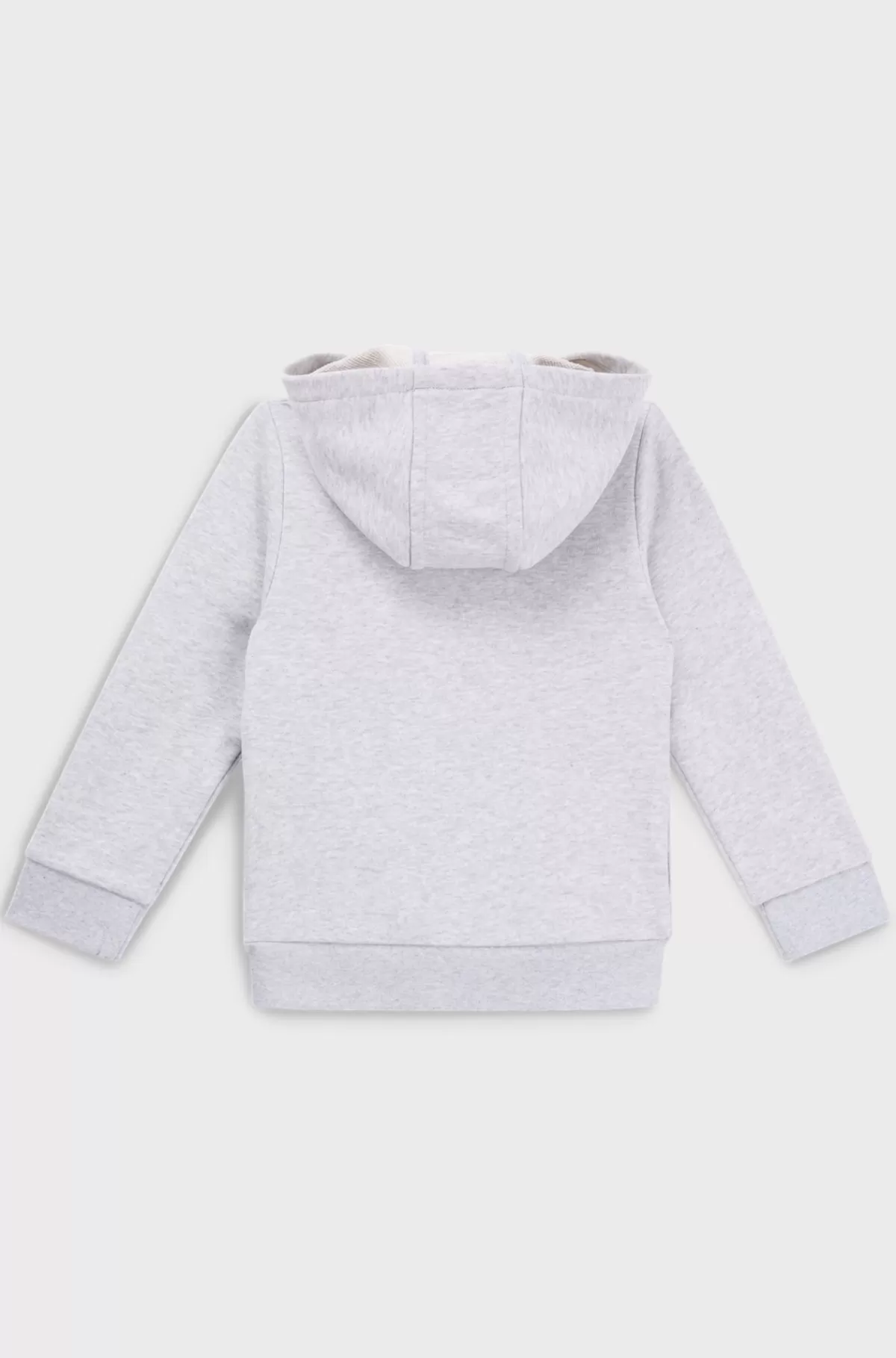 HUGO BOSS Hættetrøje Til Børn I Fleece Med Lynlås Og Lodret Logoprint Lysegrå Outlet