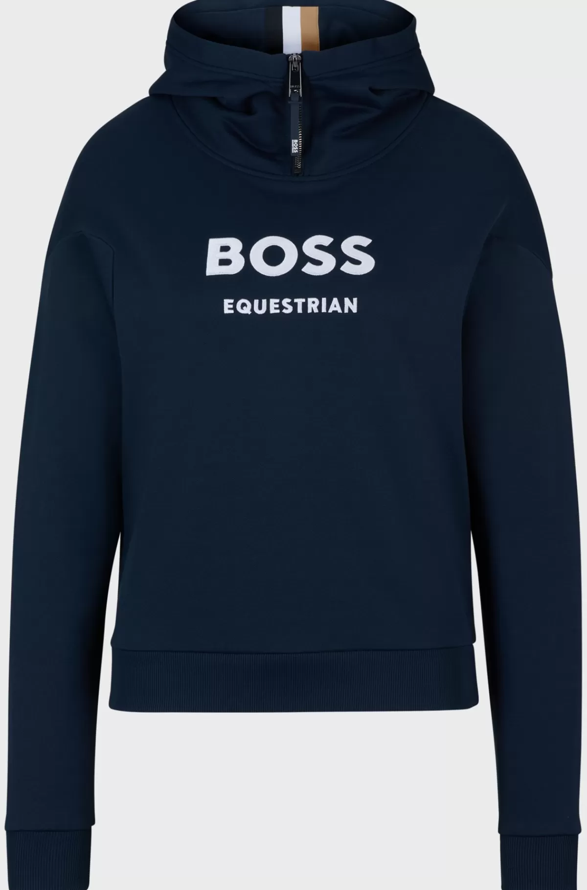 HUGO BOSS Hættetrøje Til Hestesport Med Lynlås Og Logomærke I Silikone Mørkeblå Flash Sale