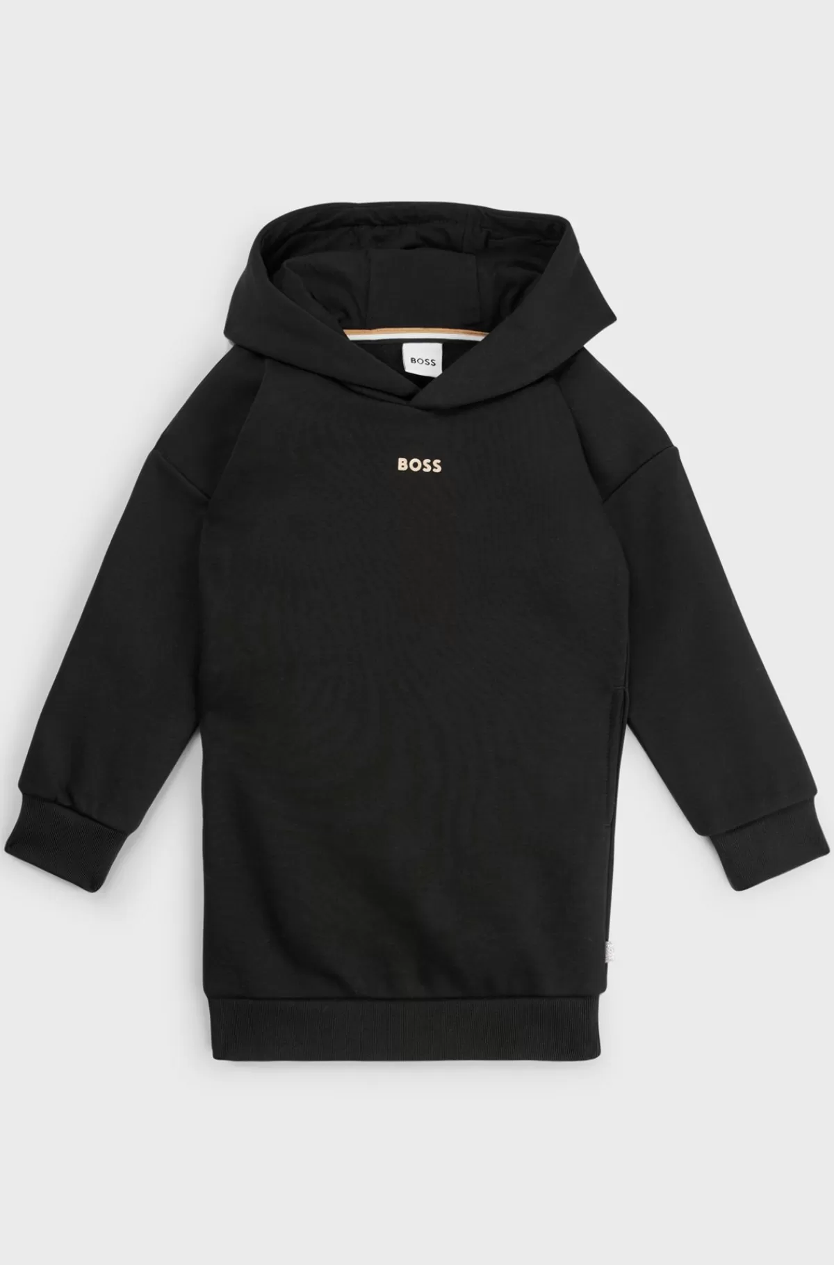 HUGO BOSS Hættetrøjekjole Til Børn I Bomuldsblanding Med Logoprint Sort Cheap