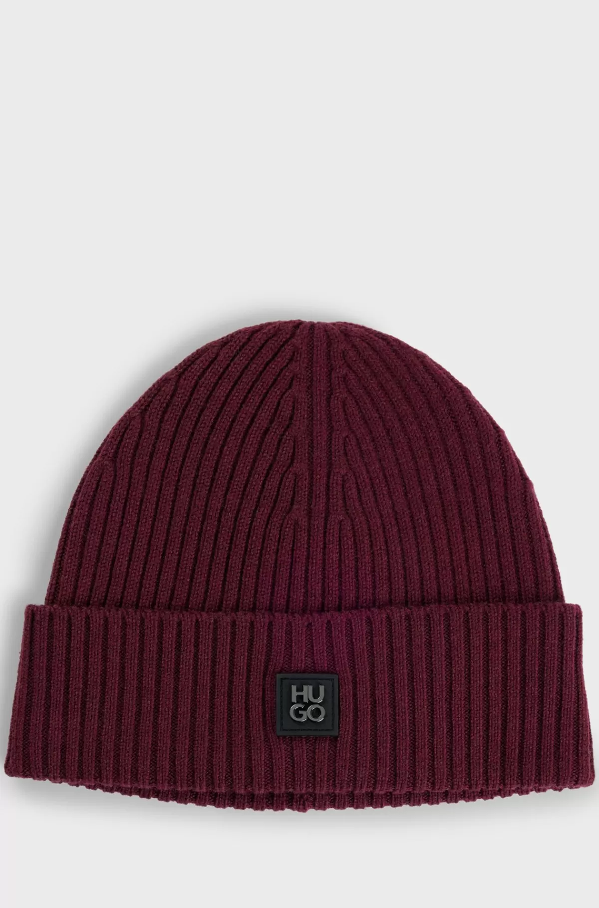 HUGO BOSS Hue I Ny Uld Med Stablet Logo Mørk pink Discount