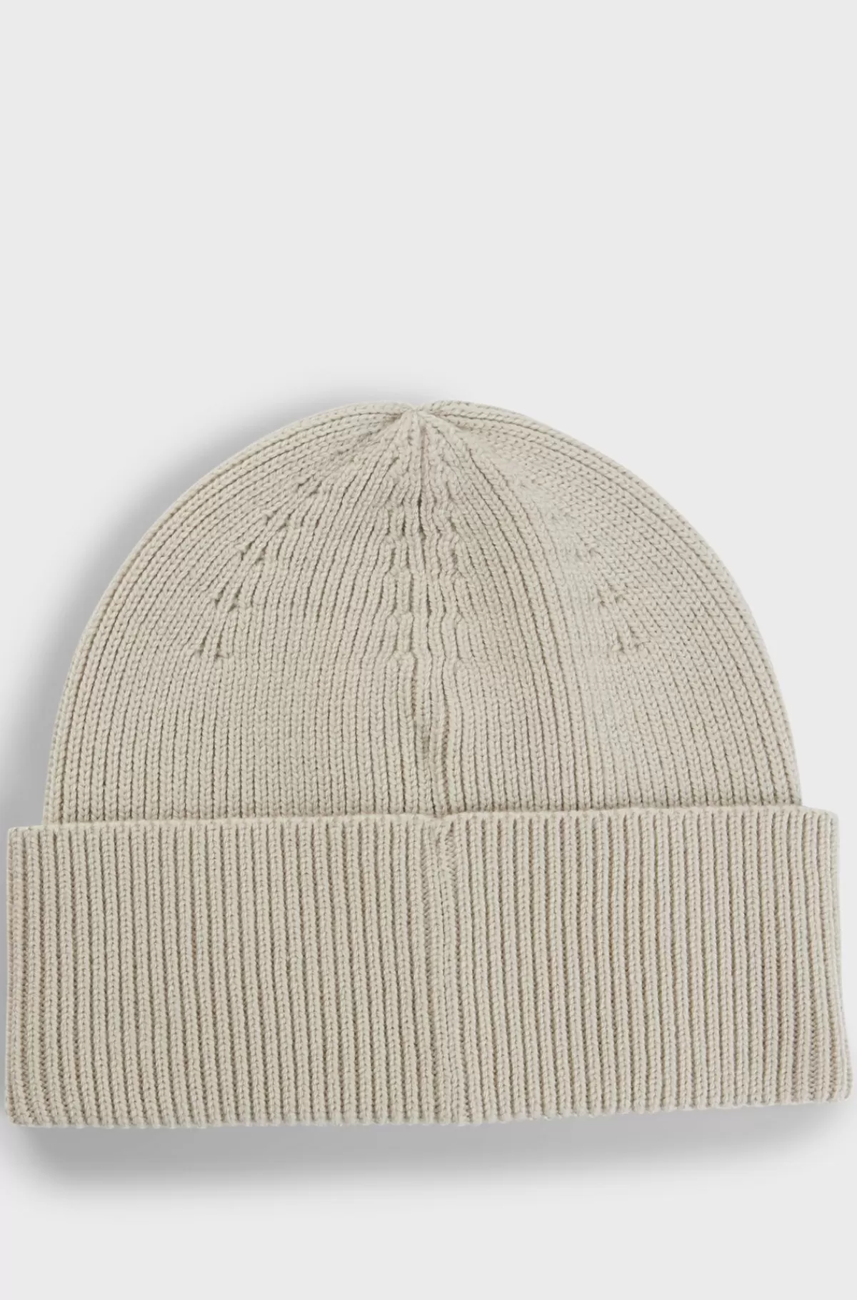 HUGO BOSS Hue I Uldblanding Med Broderet Logo Lys beige Sale