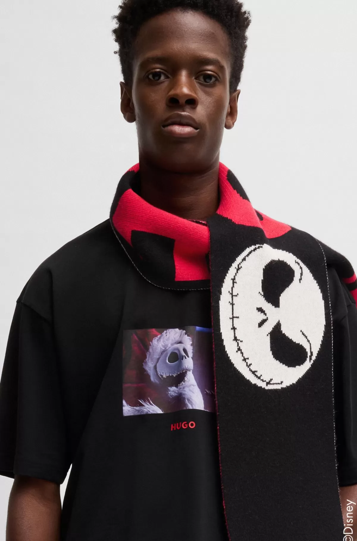 HUGO BOSS HUGO X Disneys The Nightmare Before Christmas-halstørklæde Med Logo Sort Online