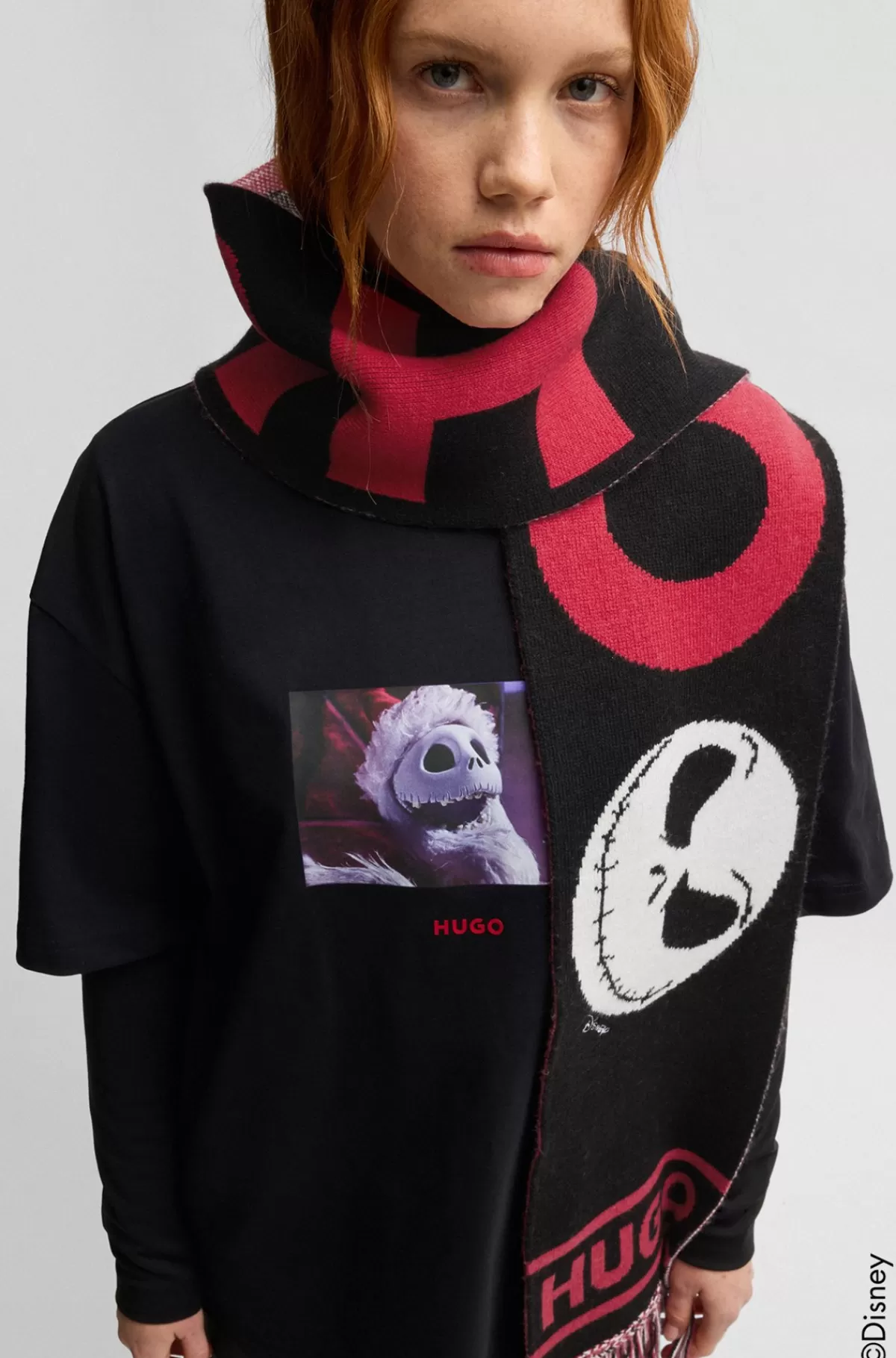 HUGO BOSS HUGO X Disneys The Nightmare Before Christmas-halstørklæde Med Logo Sort Online