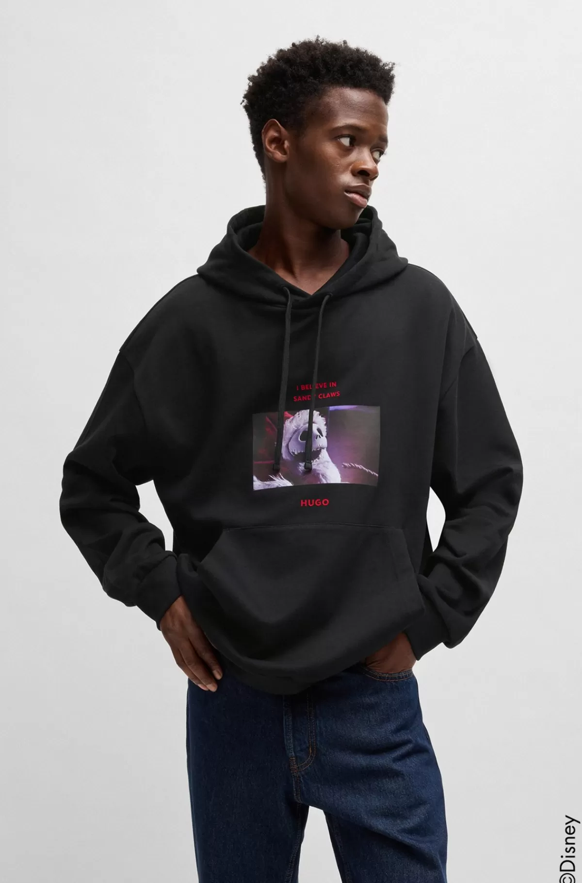 HUGO BOSS HUGO X Disneys The Nightmare Before Christmas-hættetrøje Med Relaxed Fit Sort Discount