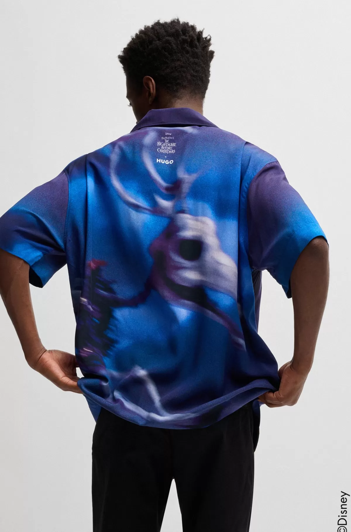 HUGO BOSS HUGO X Disneys The Nightmare Before Christmas-skjorte Med Loose Fit Og Print Blå mønstret Sale