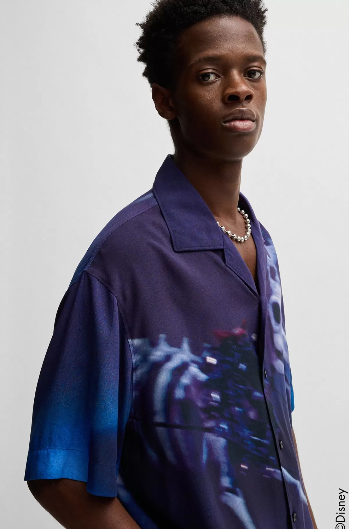 HUGO BOSS HUGO X Disneys The Nightmare Before Christmas-skjorte Med Loose Fit Og Print Blå mønstret Sale