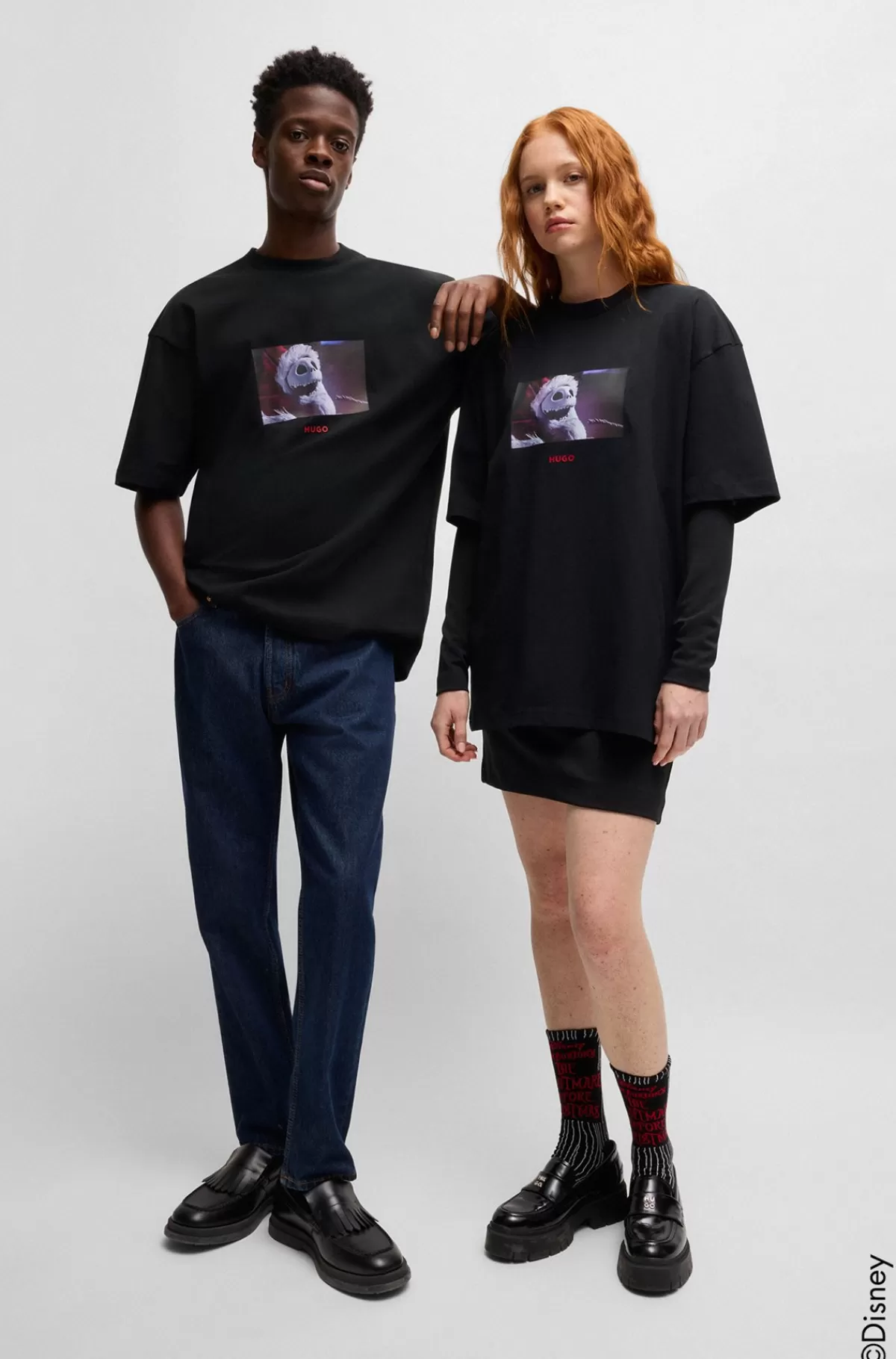 HUGO BOSS HUGO X Disneys The Nightmare Before Christmas-T-shirt Med Oversize Fit Sort Fashion
