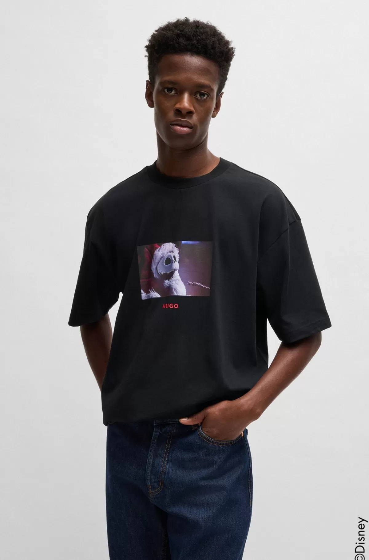 HUGO BOSS HUGO X Disneys The Nightmare Before Christmas-T-shirt Med Oversize Fit Sort Fashion