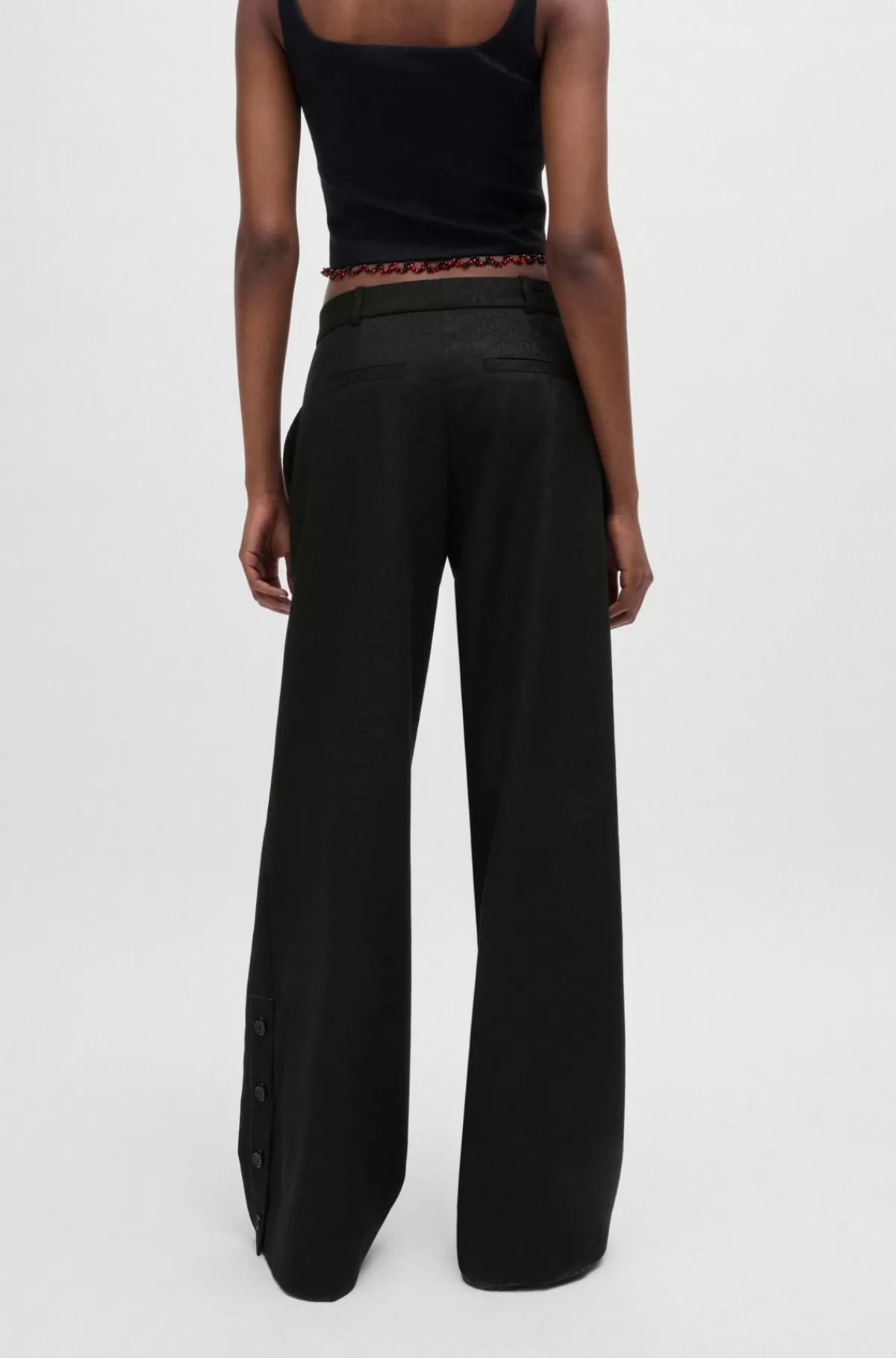 HUGO BOSS HUGO X Les Benjamins Bukser I Jacquard Med Relaxed Fit Sort Cheap