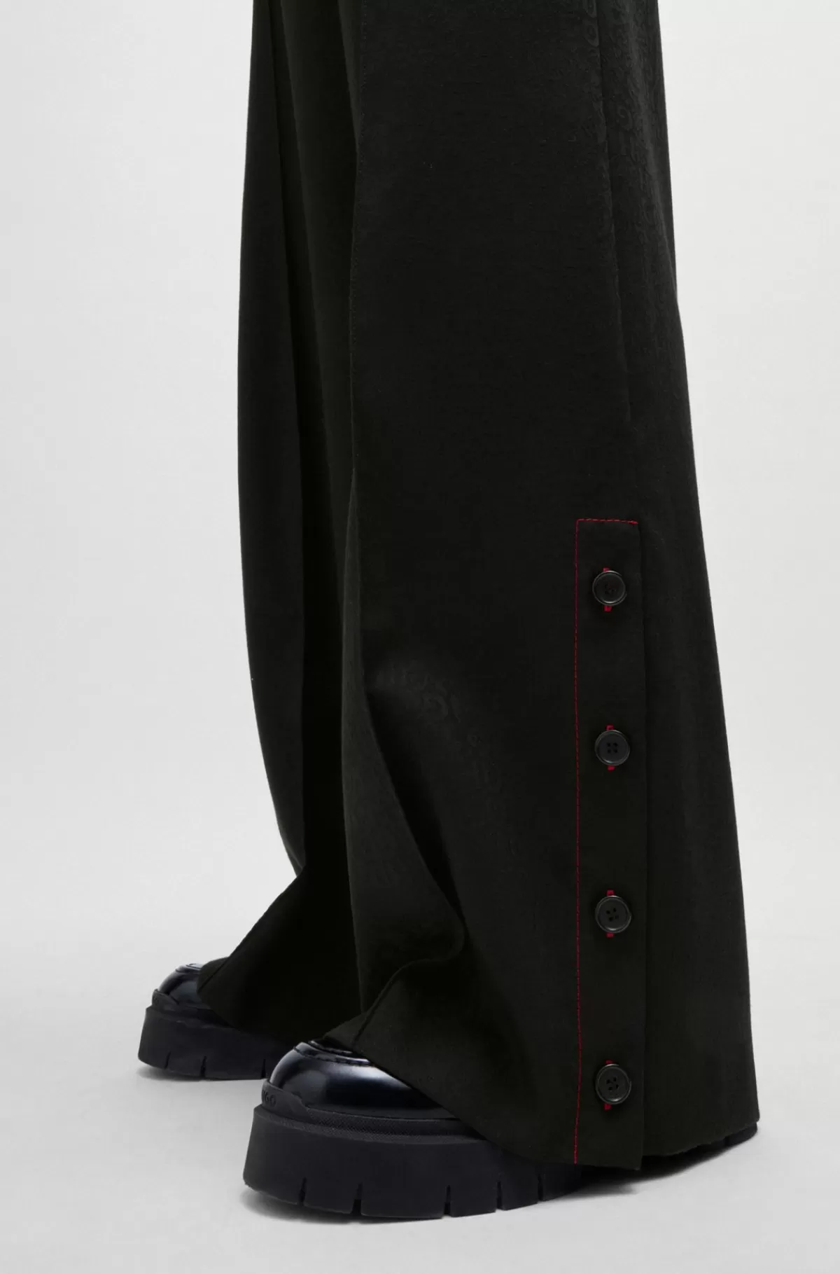 HUGO BOSS HUGO X Les Benjamins Bukser I Jacquard Med Relaxed Fit Sort Cheap