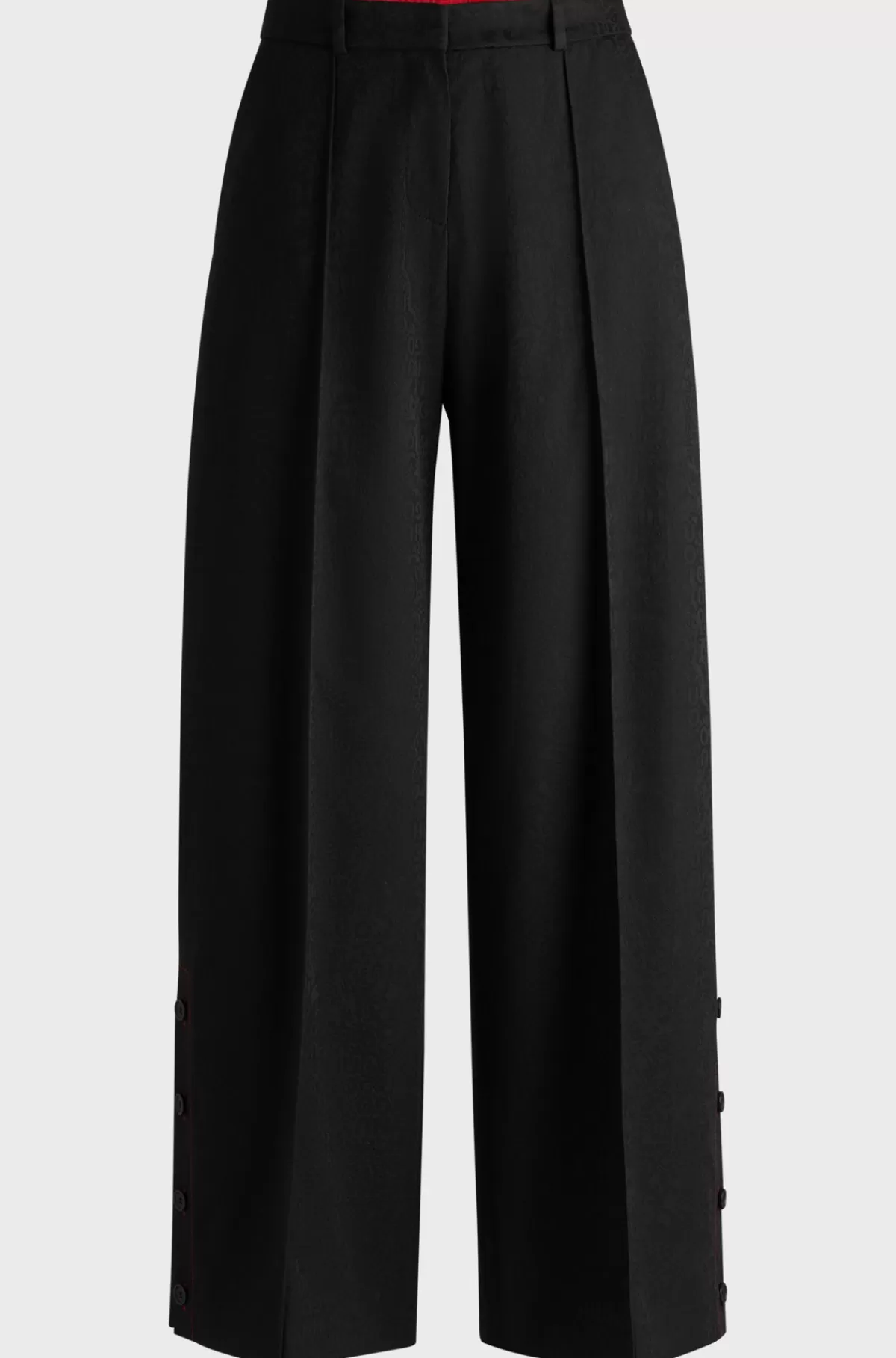 HUGO BOSS HUGO X Les Benjamins Bukser I Jacquard Med Relaxed Fit Sort Cheap