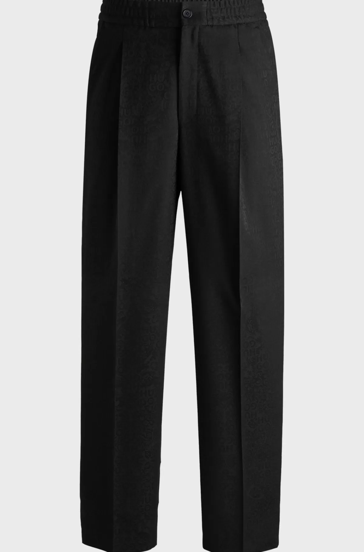 HUGO BOSS HUGO X Les Benjamins-bukser Med Modern Fit I Mønstret Jacquard Sort Cheap