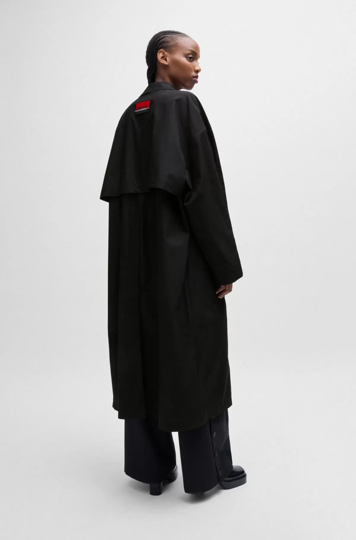 HUGO BOSS HUGO X Les Benjamins-trenchcoat Med Perlebesat Rosenbroche Sort Shop