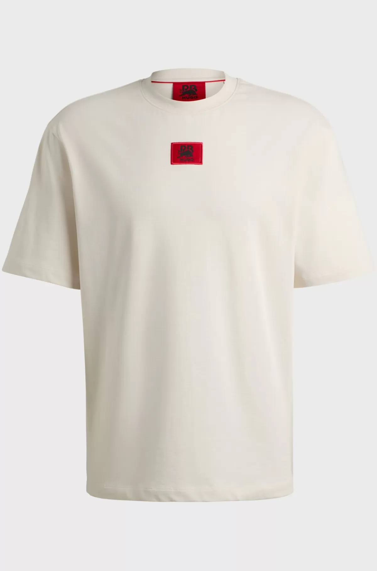 HUGO BOSS HUGO X RB T-shirt Med Relaxed Fit Og Signaturgrafik Med Tyr Naturlig Best Sale