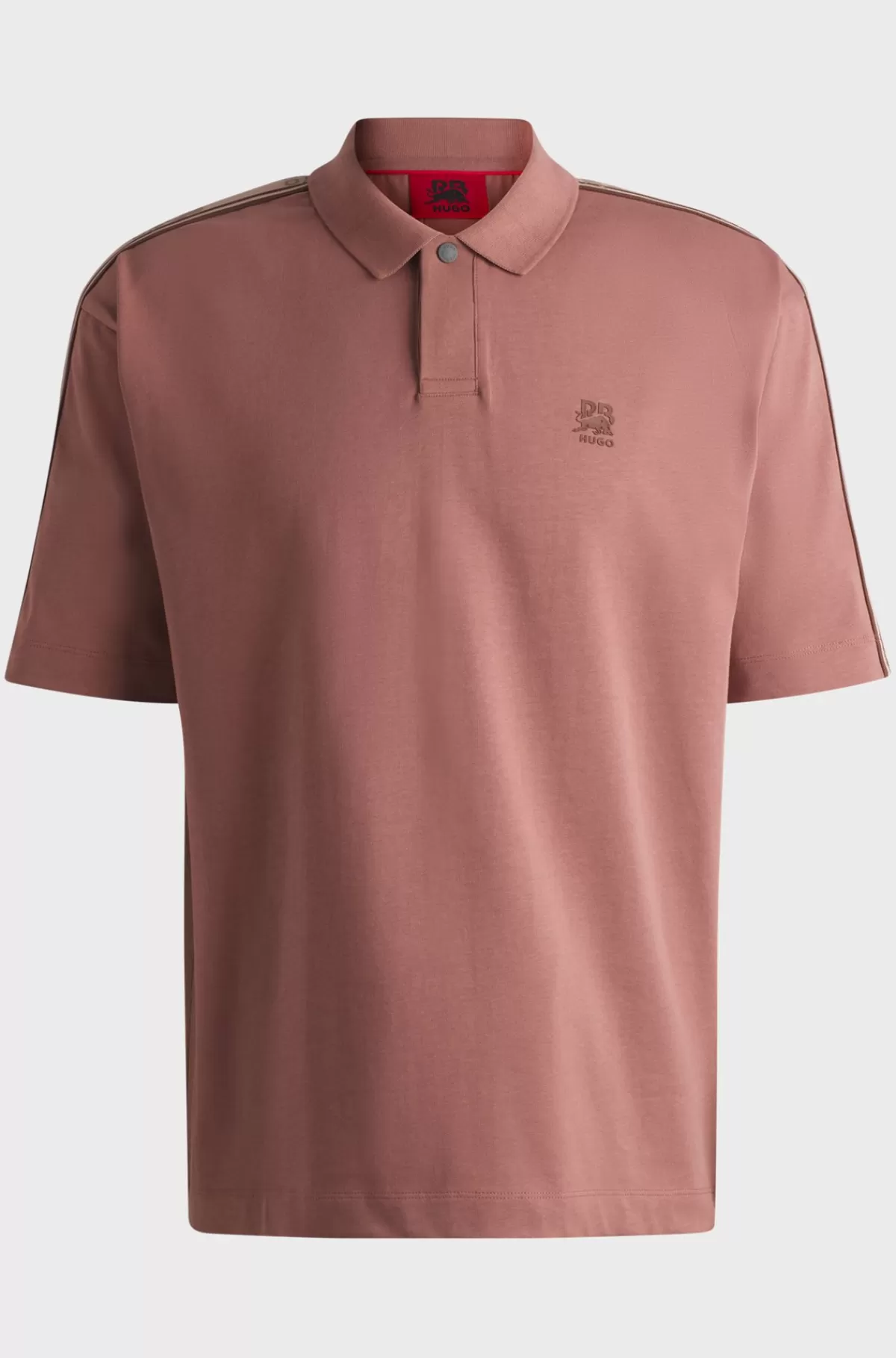 HUGO BOSS HUGO X RB-poloshirt I Bomuld Med Påsyet Bånd Med Branding Lys pink Outlet