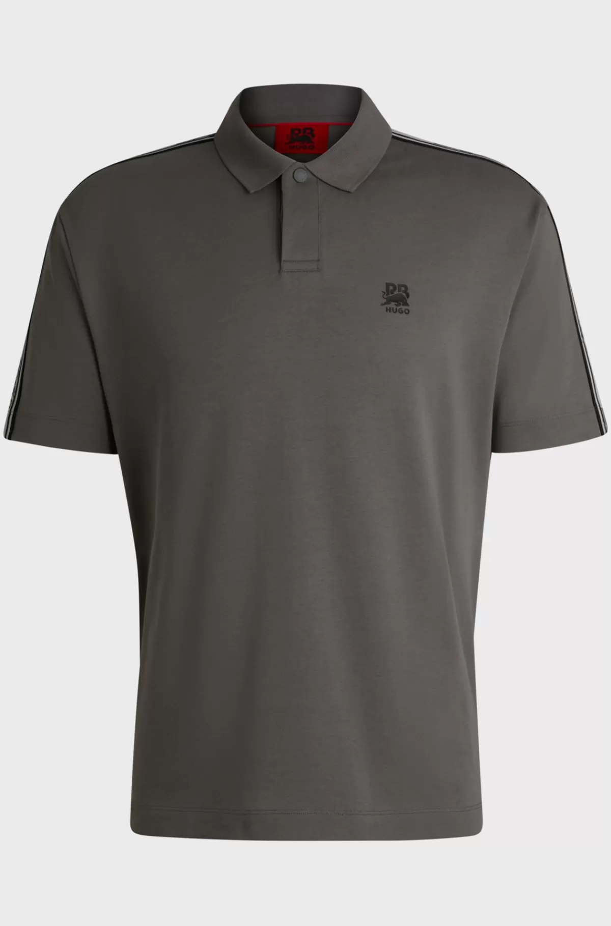 HUGO BOSS HUGO X RB-poloshirt I Bomuld Med Påsyet Bånd Med Branding Mørkegrå Flash Sale
