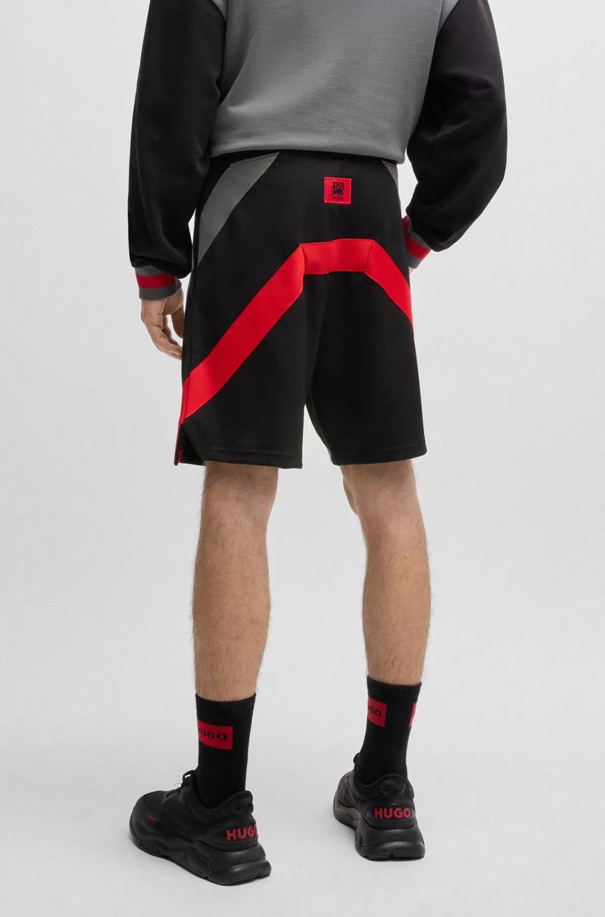HUGO BOSS HUGO X RB-shorts Med Oversize Fit Og Signaturgrafik Med Tyr Sort Flash Sale