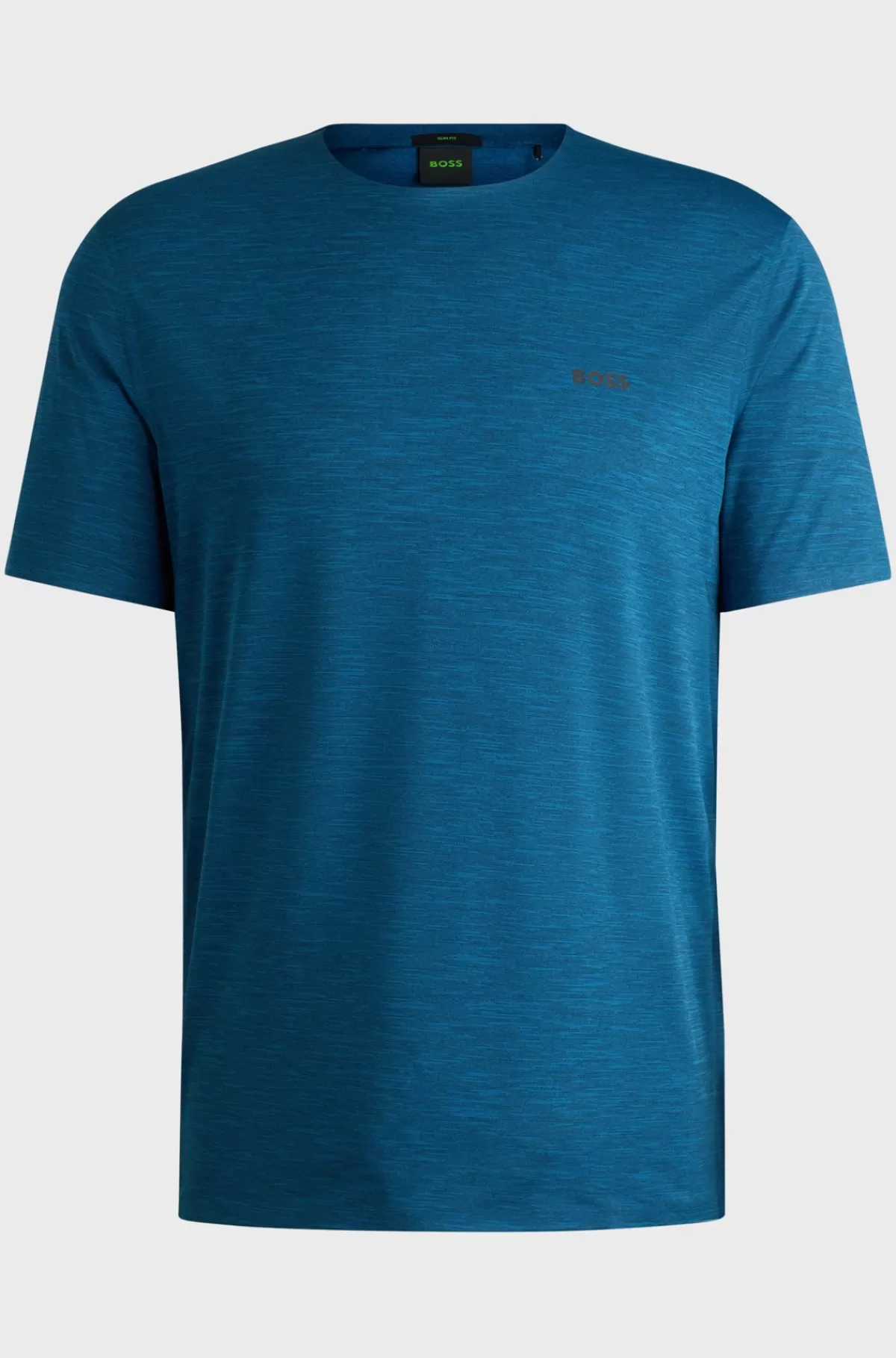 HUGO BOSS Hurtigtørrende T-shirt I Jersey Med Stræk Og Dekorativ Reflekterende Grafik Blå Outlet