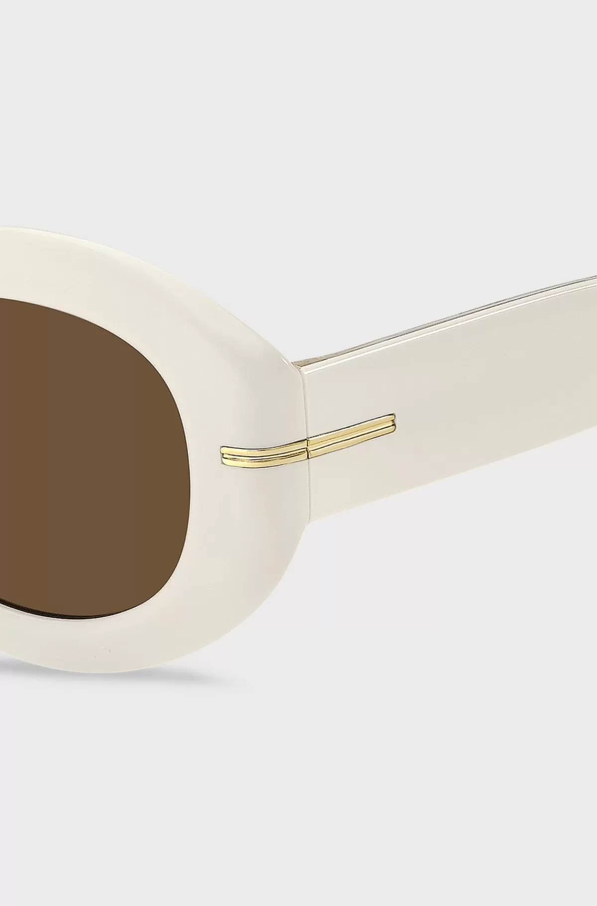 HUGO BOSS e Acetatsolbriller Med Guldfarvet Signaturdetalje Hvid Best