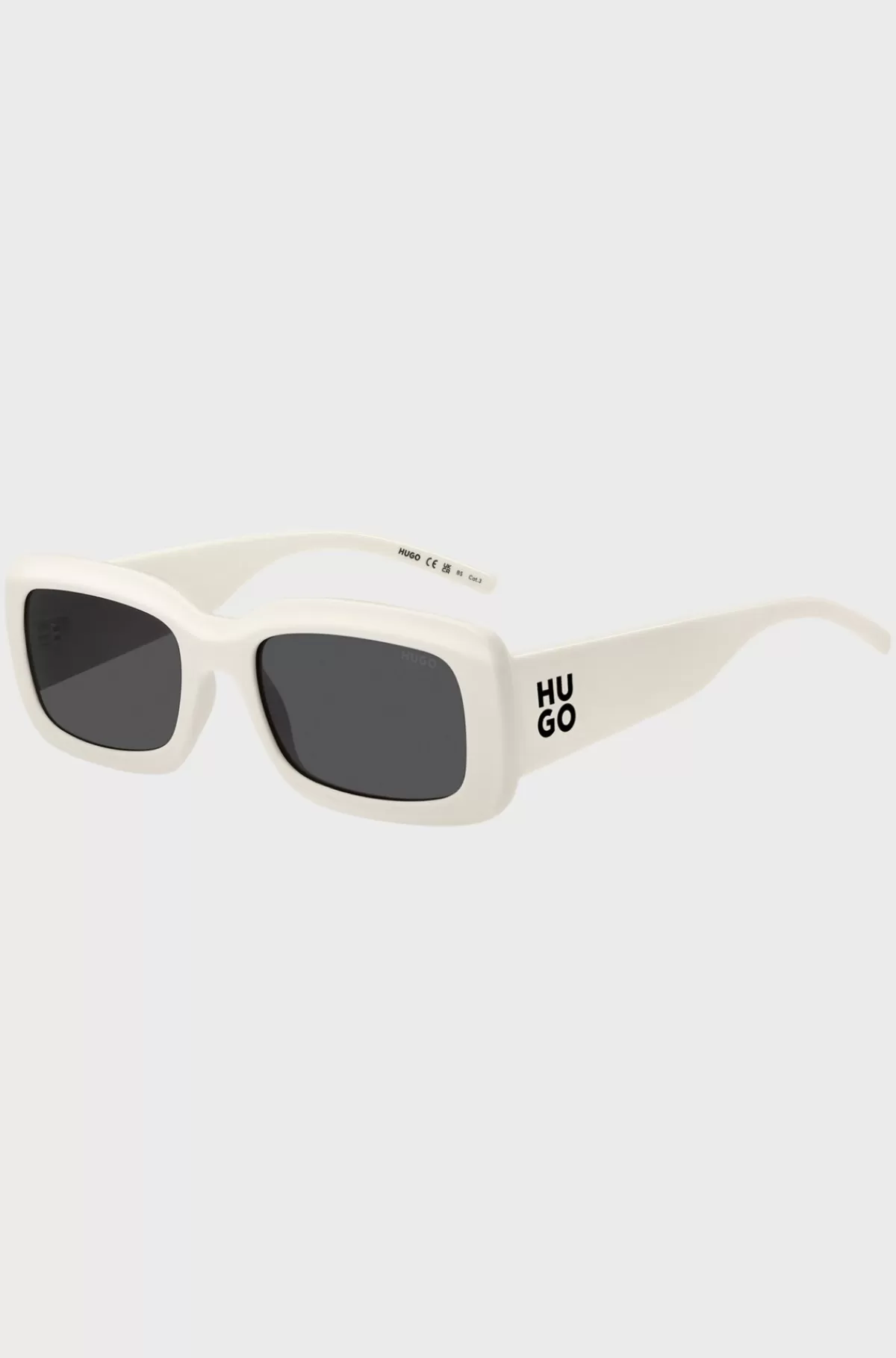 HUGO BOSS e Solbriller Med Stablede Logoer På Tindingerne Hvid Cheap