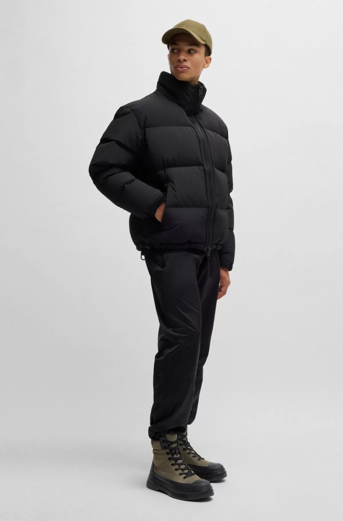 HUGO BOSS Hybridstøvler Med Snørebånd Og Signaturdetaljer Mørkegrøn Best Sale
