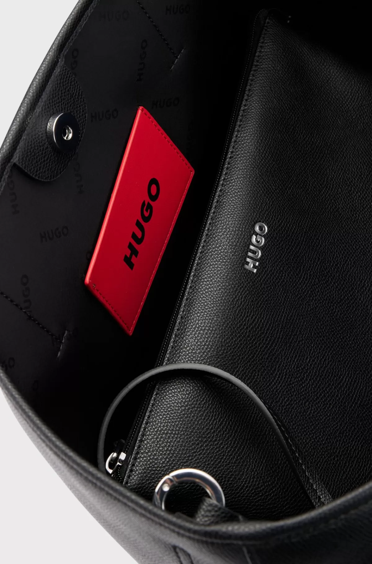 HUGO BOSS Indkøbstaske I Imiteret Læder Med Aftagelig Inderlomme Sort Outlet