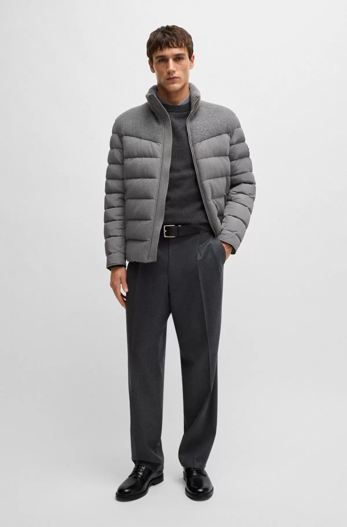 HUGO BOSS Italiensk Fremstillede Derby-sko I Læder Med Logo Sort Discount