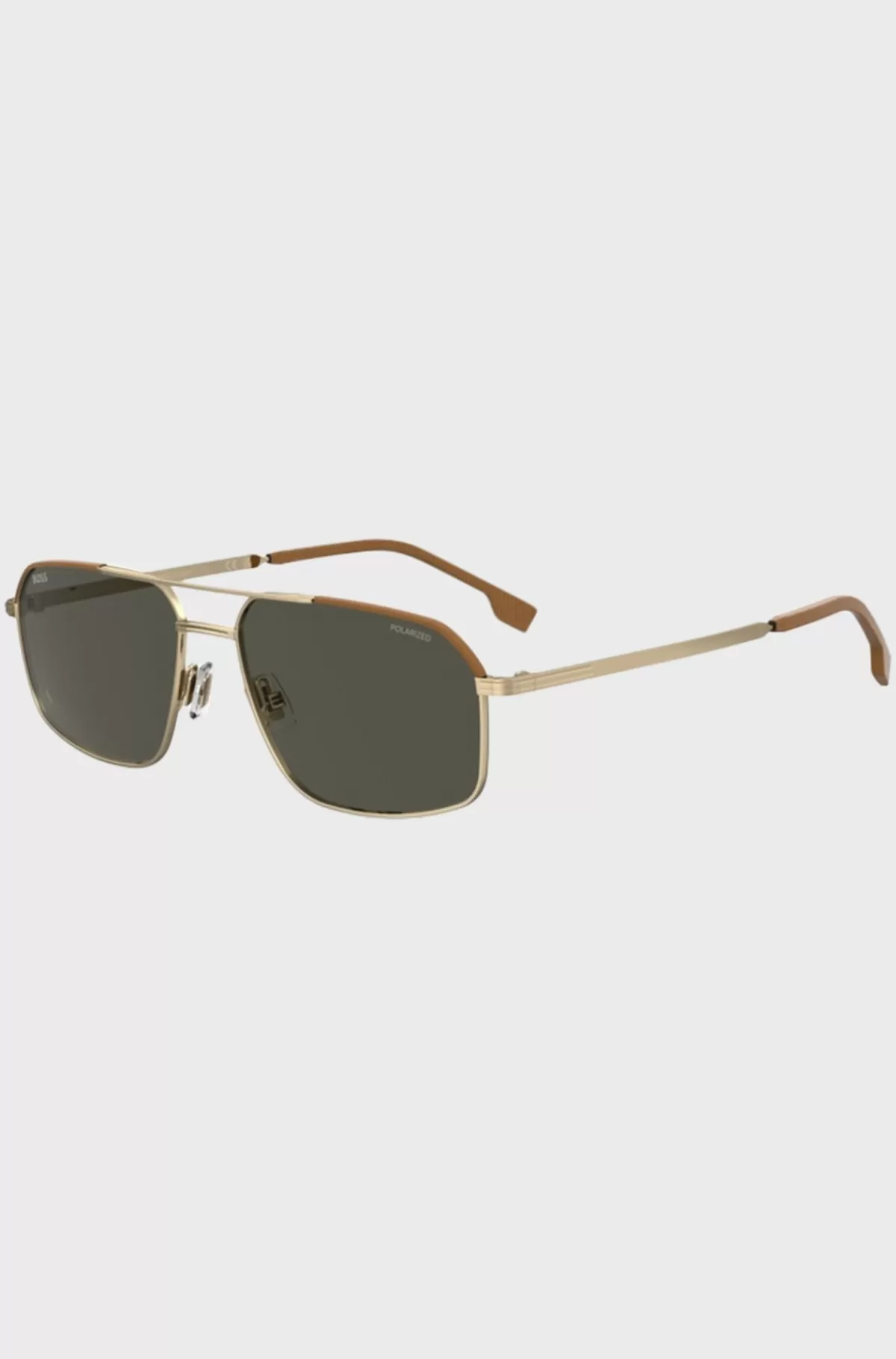 HUGO BOSS Italiensk Fremstillede Limited Collection-solbriller Med Læderdetaljer Guld Fashion