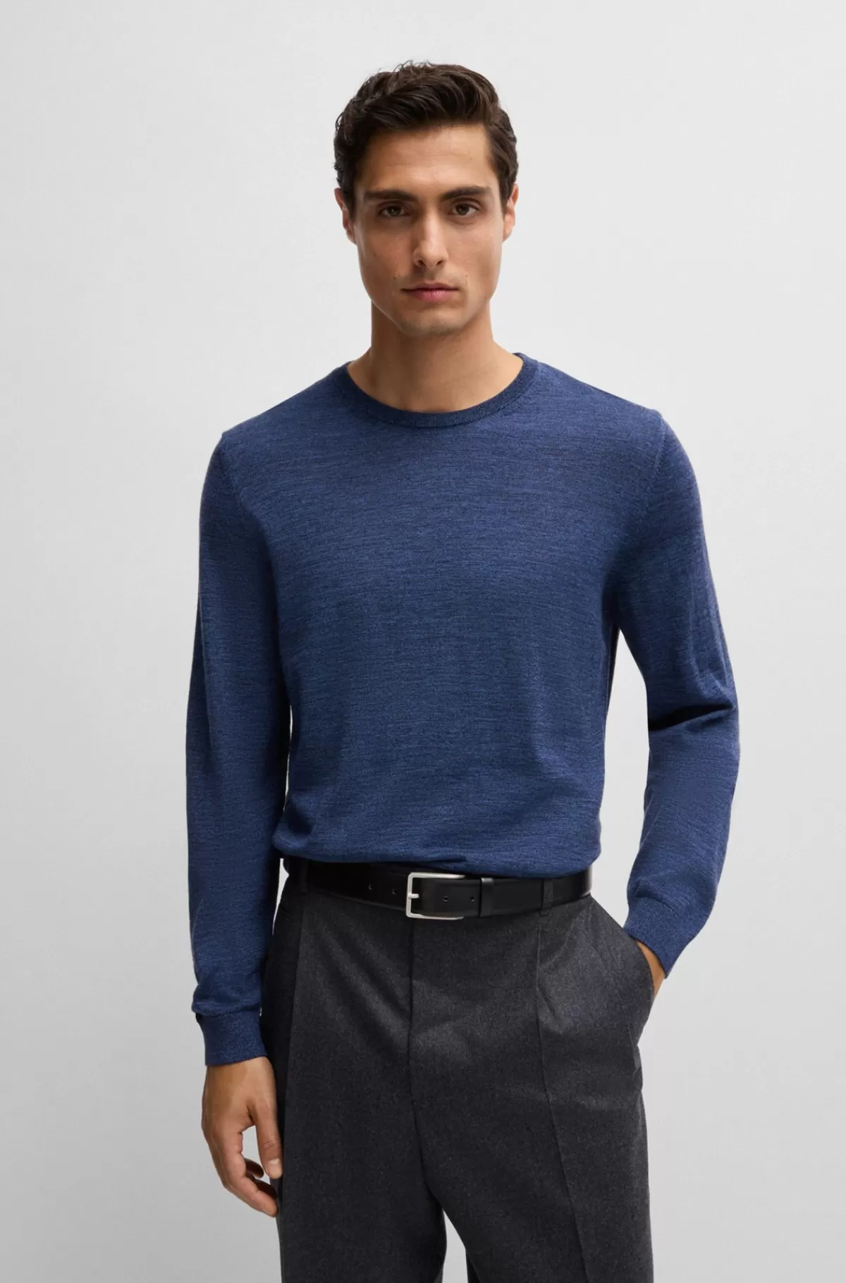HUGO BOSS Italiensk Læderbælte Med Indgraveret Logo På Spændet Sort Shop