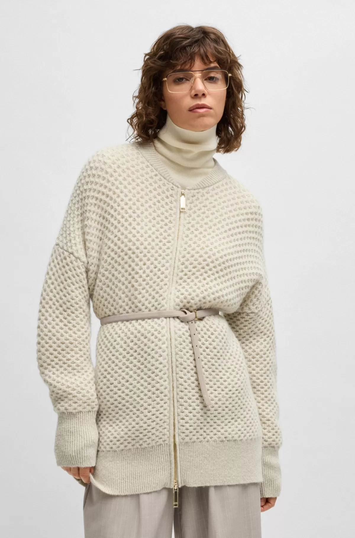 HUGO BOSS Italiensk Ruskindsbælte Med Logospænde Lys beige Cheap