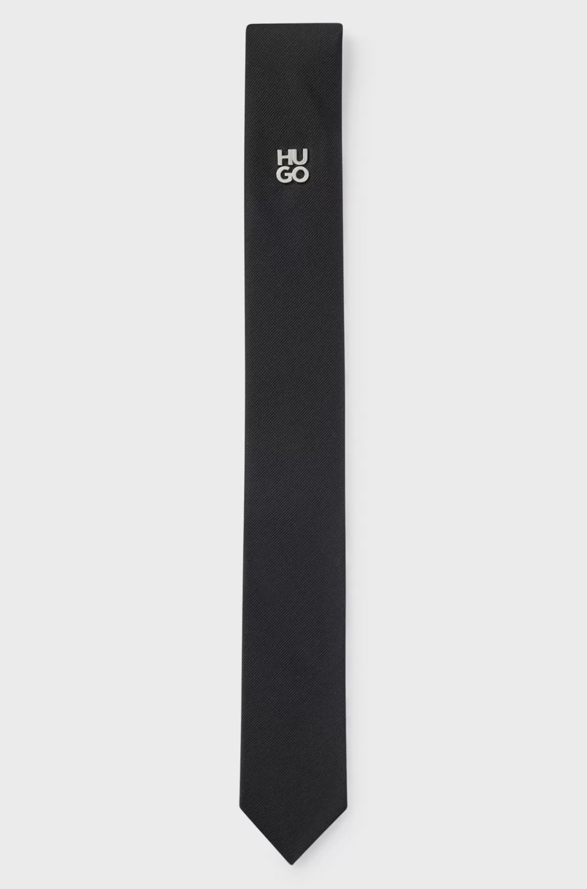HUGO BOSS Jacquardvævet Slips Med Metallisk Stablet Logodetalje Sort Best Sale