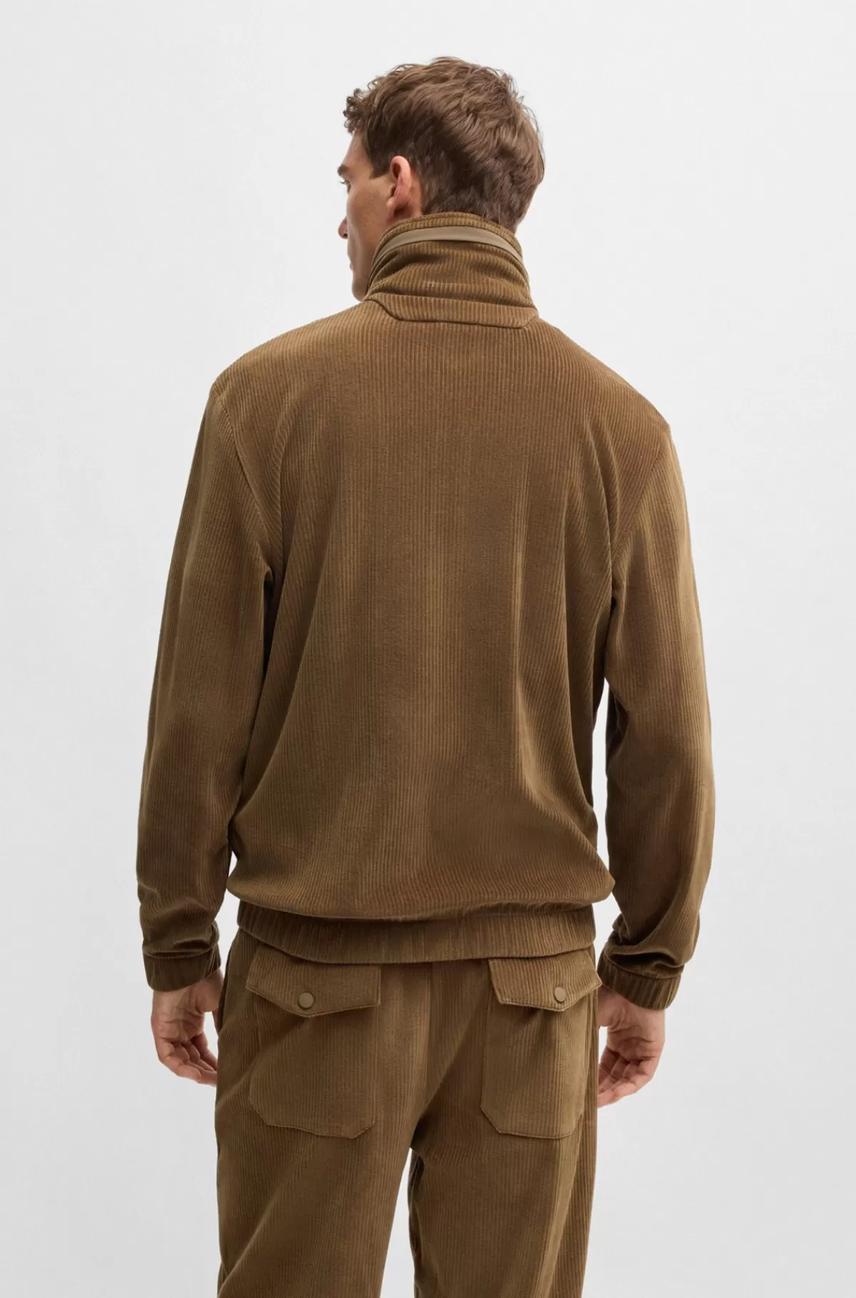 HUGO BOSS Jakke I Fløjl Med Stræk Fra BOSS SELECTED BY BECKHAM Brun Flash Sale