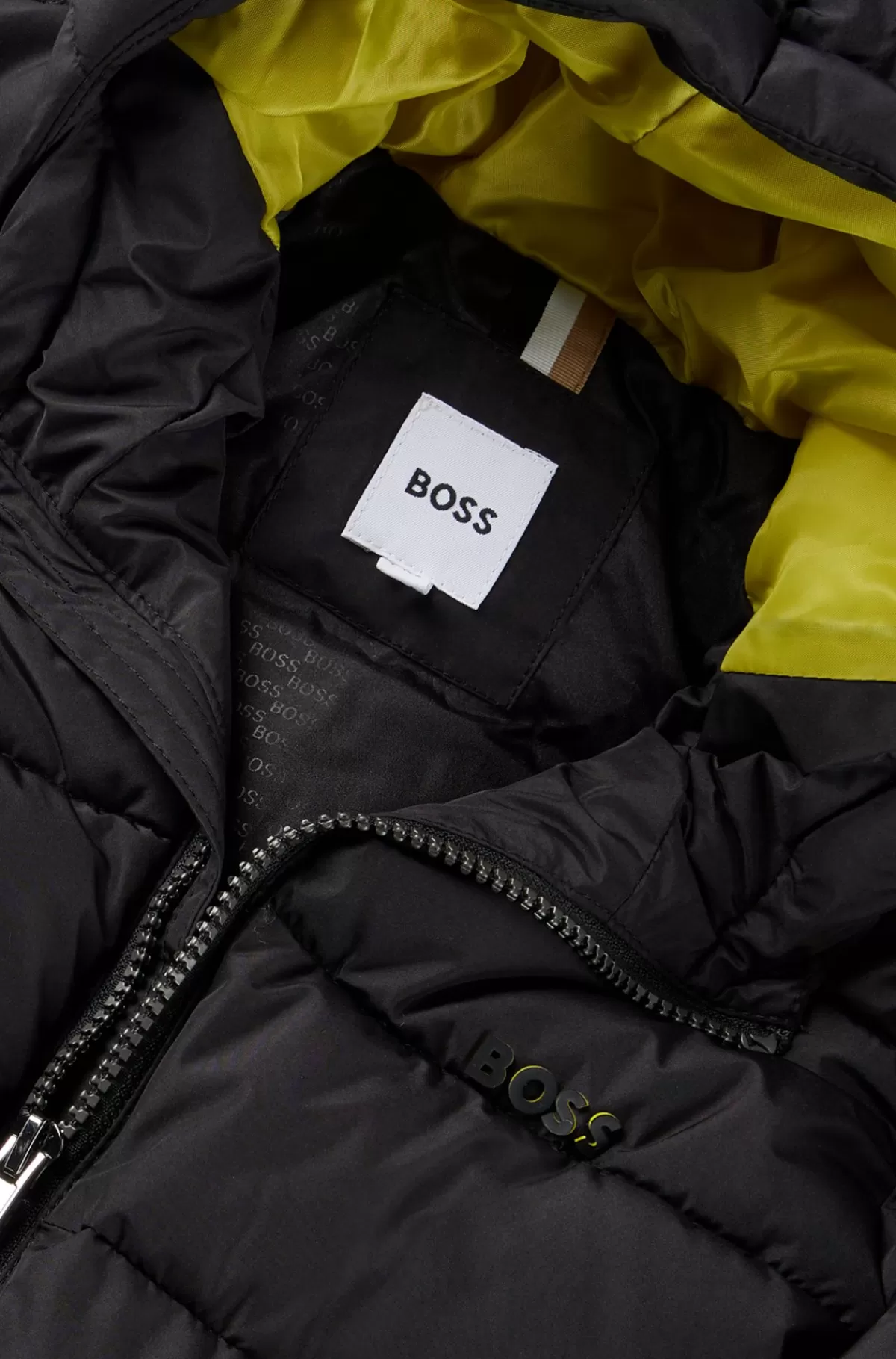 HUGO BOSS Jakke Med Hætte Og Camouflagemønstret Sherpa På Ryggen Til Børn Sort Store