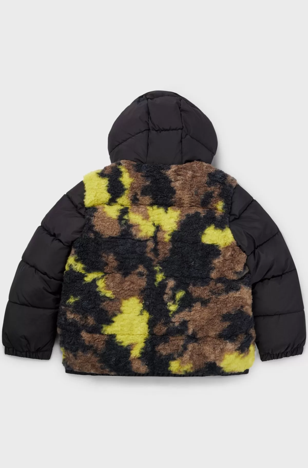 HUGO BOSS Jakke Med Hætte Og Camouflagemønstret Sherpa På Ryggen Til Børn Sort Store
