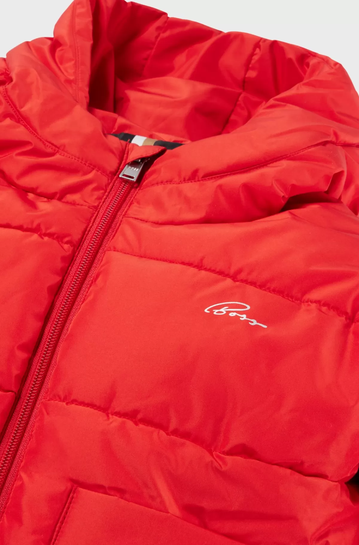HUGO BOSS Jakke Med Hætte Samt Præget Og Trykte Logoer Til Børn Rød Discount
