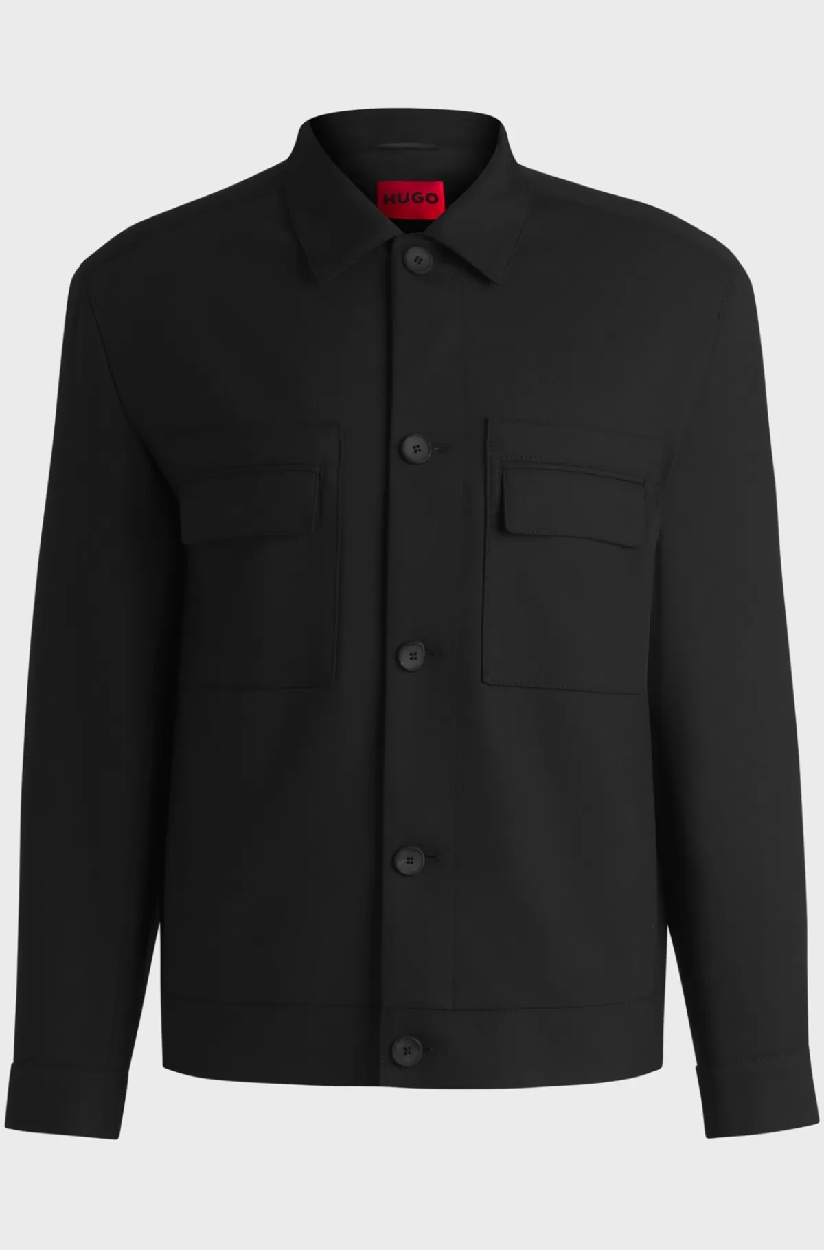 HUGO BOSS Jakke Med Moderne Fit I Twill Med Stræk Sort Best Sale