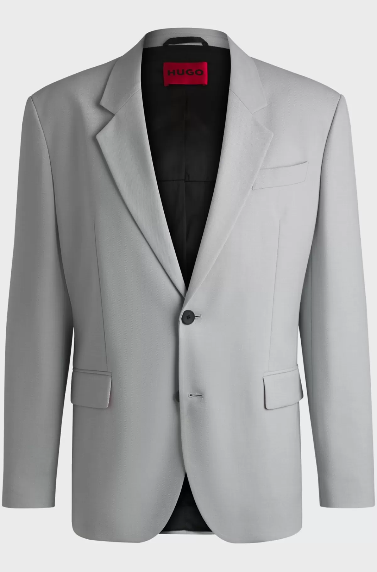HUGO BOSS Jakke Med Moderne Fit I Twill Med Stræk Og Helforing Lysegrå Flash Sale