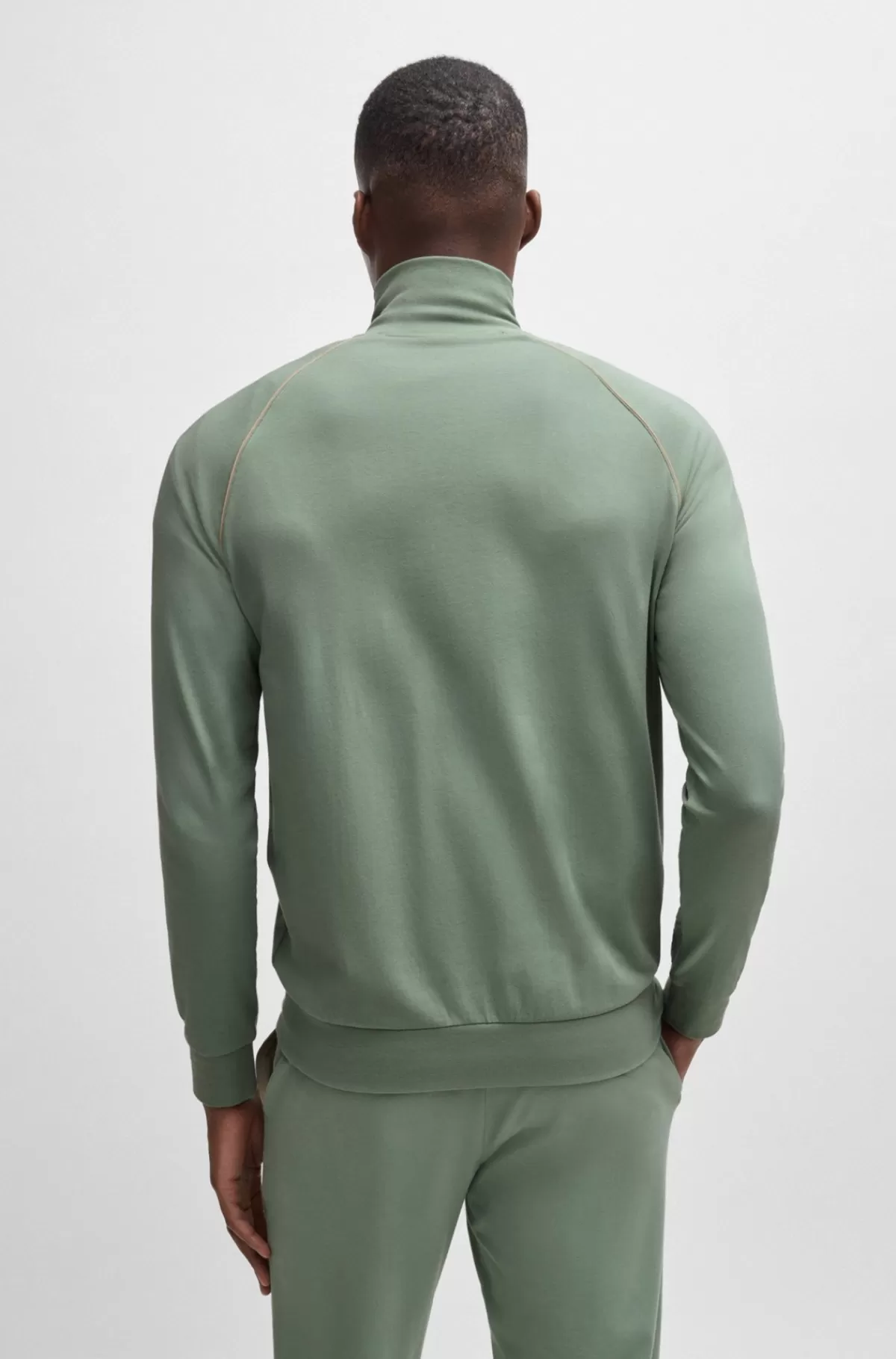 HUGO BOSS Jakke Med Regular Fit I Bomuld Med Stræk Og Et Broderet Logo Lysegrøn Sale