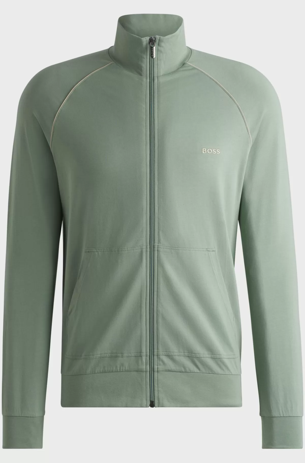 HUGO BOSS Jakke Med Regular Fit I Bomuld Med Stræk Og Et Broderet Logo Lysegrøn Sale