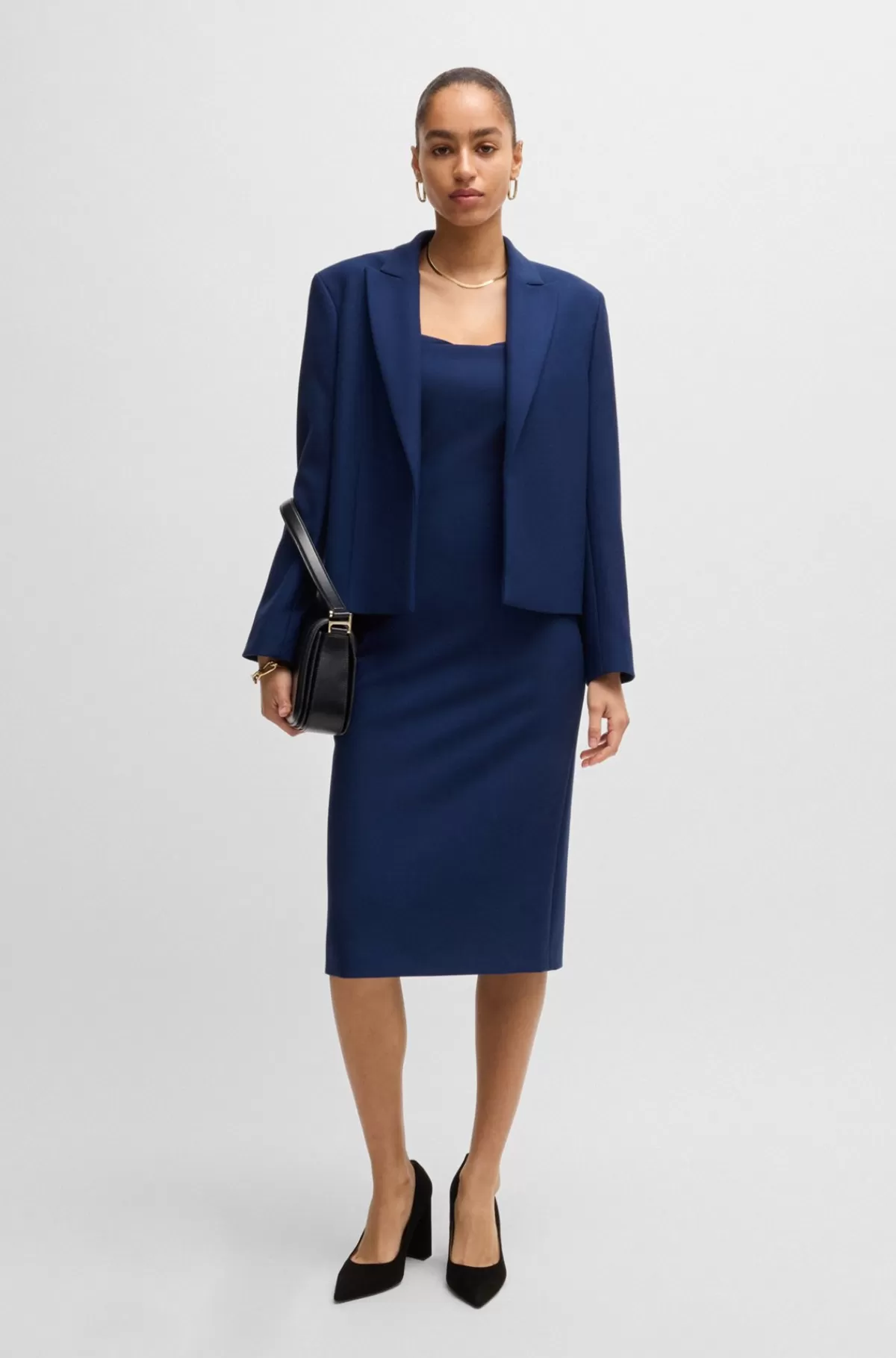 HUGO BOSS Jakke Med Relaxed Fit Og åbent Forstykke Blå Best
