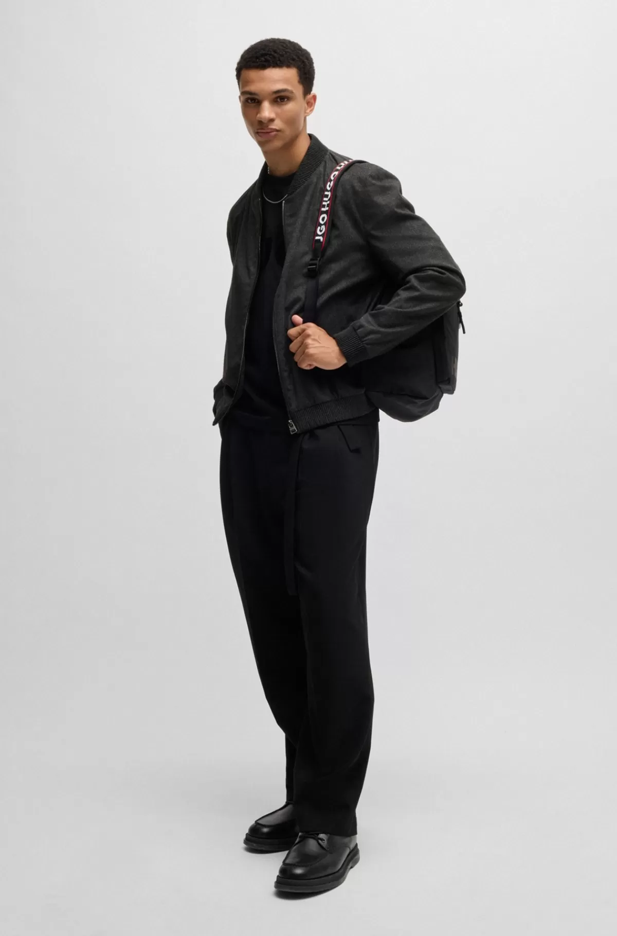 HUGO BOSS Jakke Med Slim Fit Af Superfleksibel Flannel Lysegrå Online