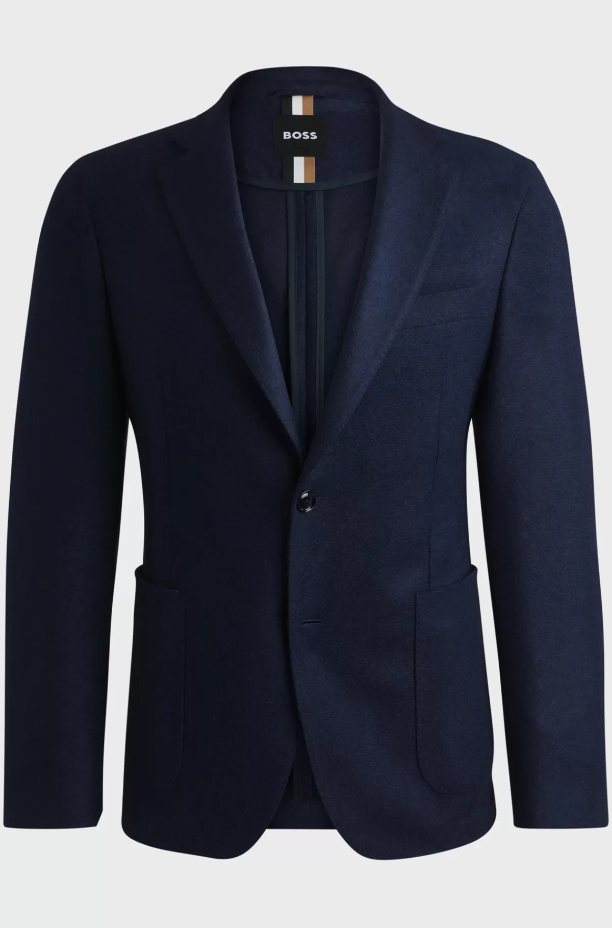 HUGO BOSS Jakke Med Slim Fit I Jersey Med Uld Og Stræk Mørkeblå Shop