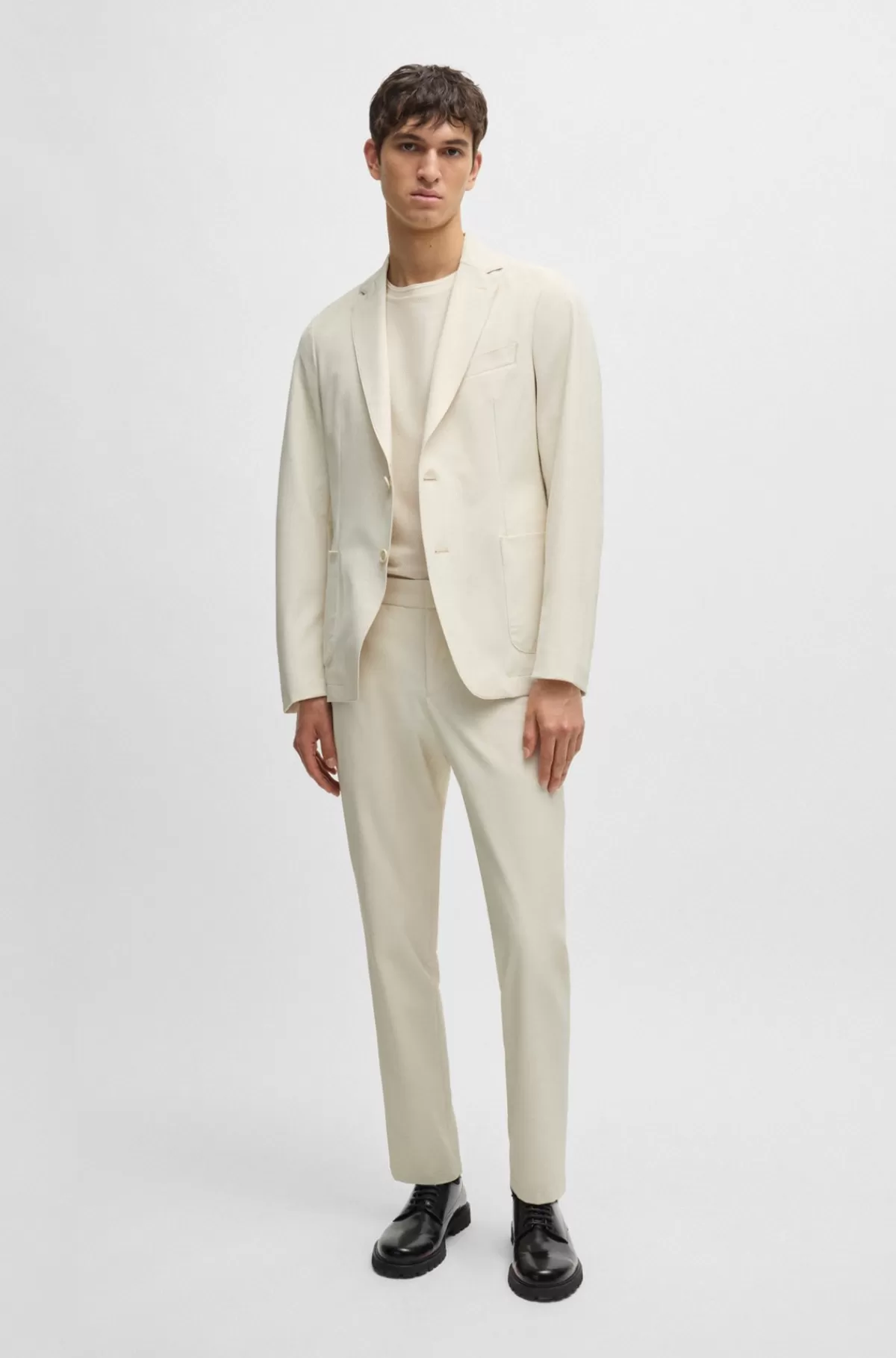 HUGO BOSS Jakke Med Slim Fit I Krølresistent Performance-stof Med Stræk Hvid Shop