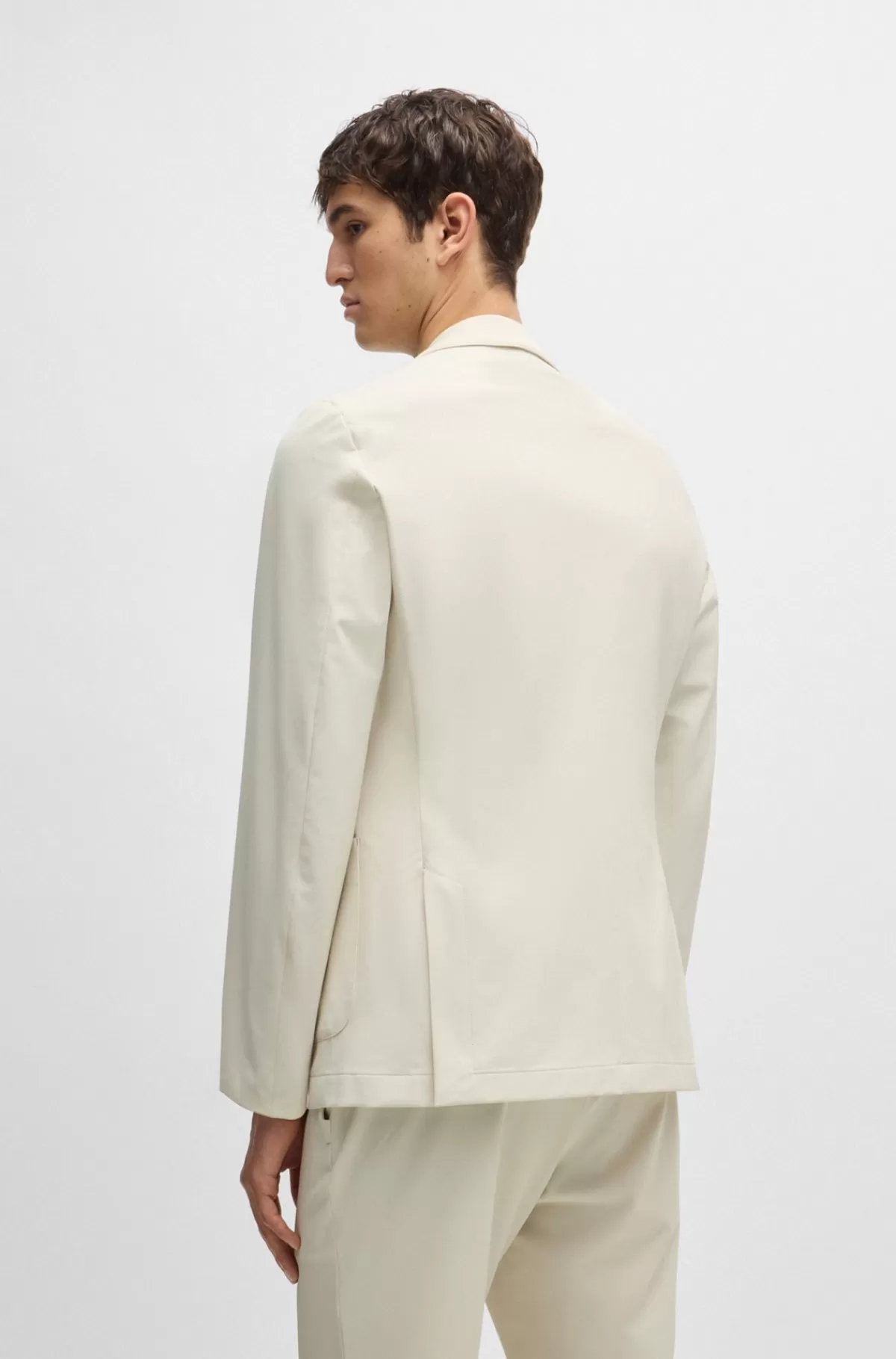 HUGO BOSS Jakke Med Slim Fit I Krølresistent Performance-stof Med Stræk Hvid Shop