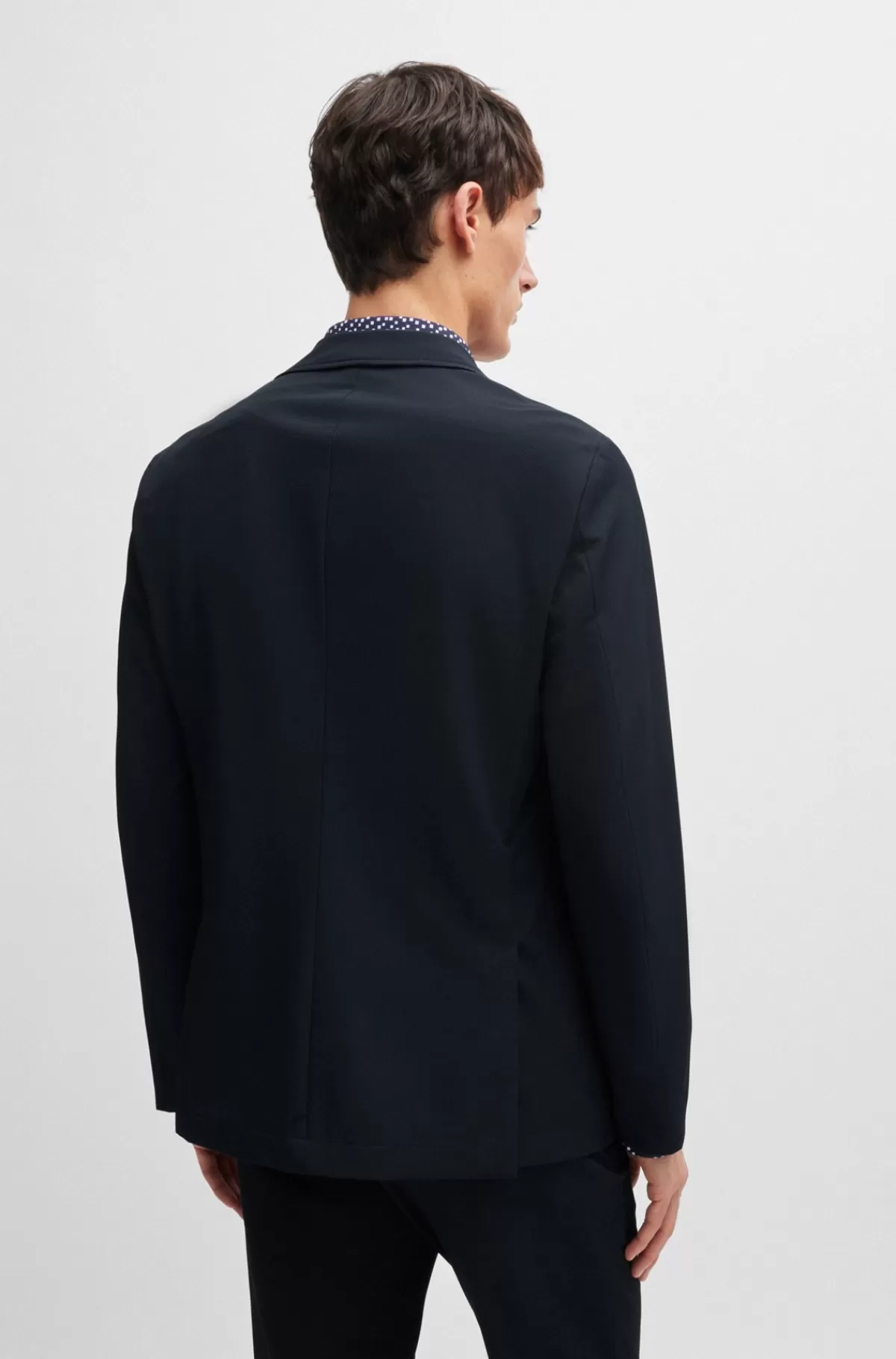 HUGO BOSS Jakke Med Slim Fit I Krølresistent Performance-stof Med Stræk Mørkeblå Discount